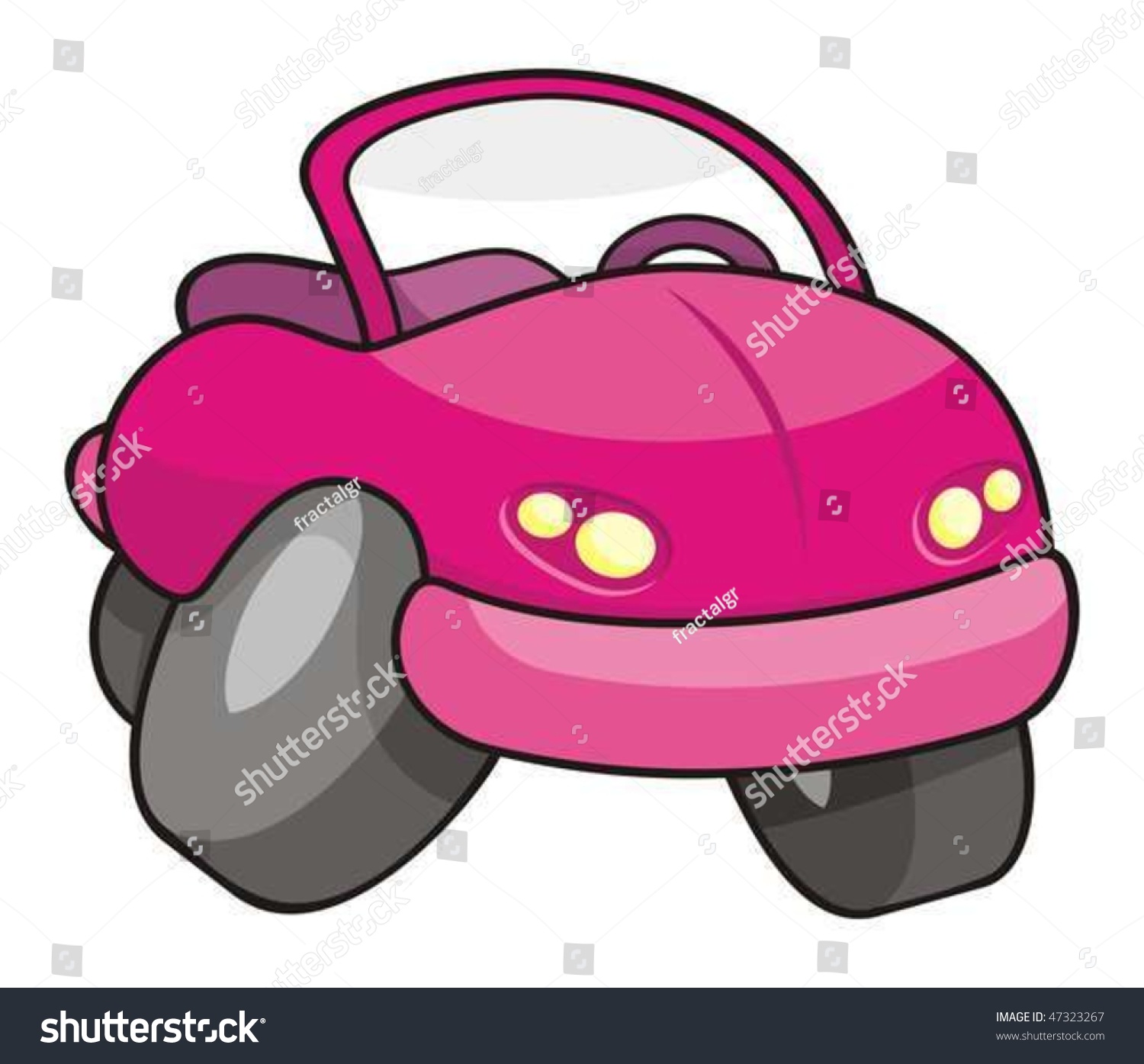 Pink Toy Cartoon Car Isolated On Stock Vector 47323267 - Shutterstock