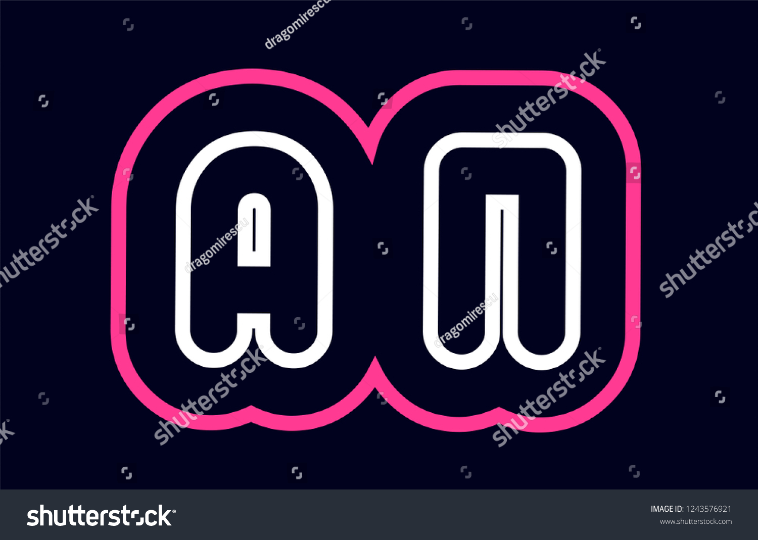 Pink White Blue Alphabet Combination Letter Stock Vector Royalty Free 1243576921 8161