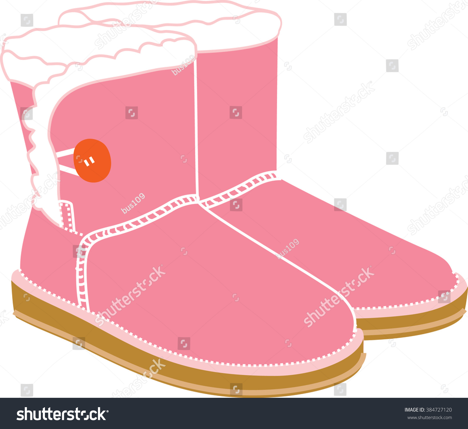 Pink Winter Boots Vector Stock Vector 384727120 - Shutterstock