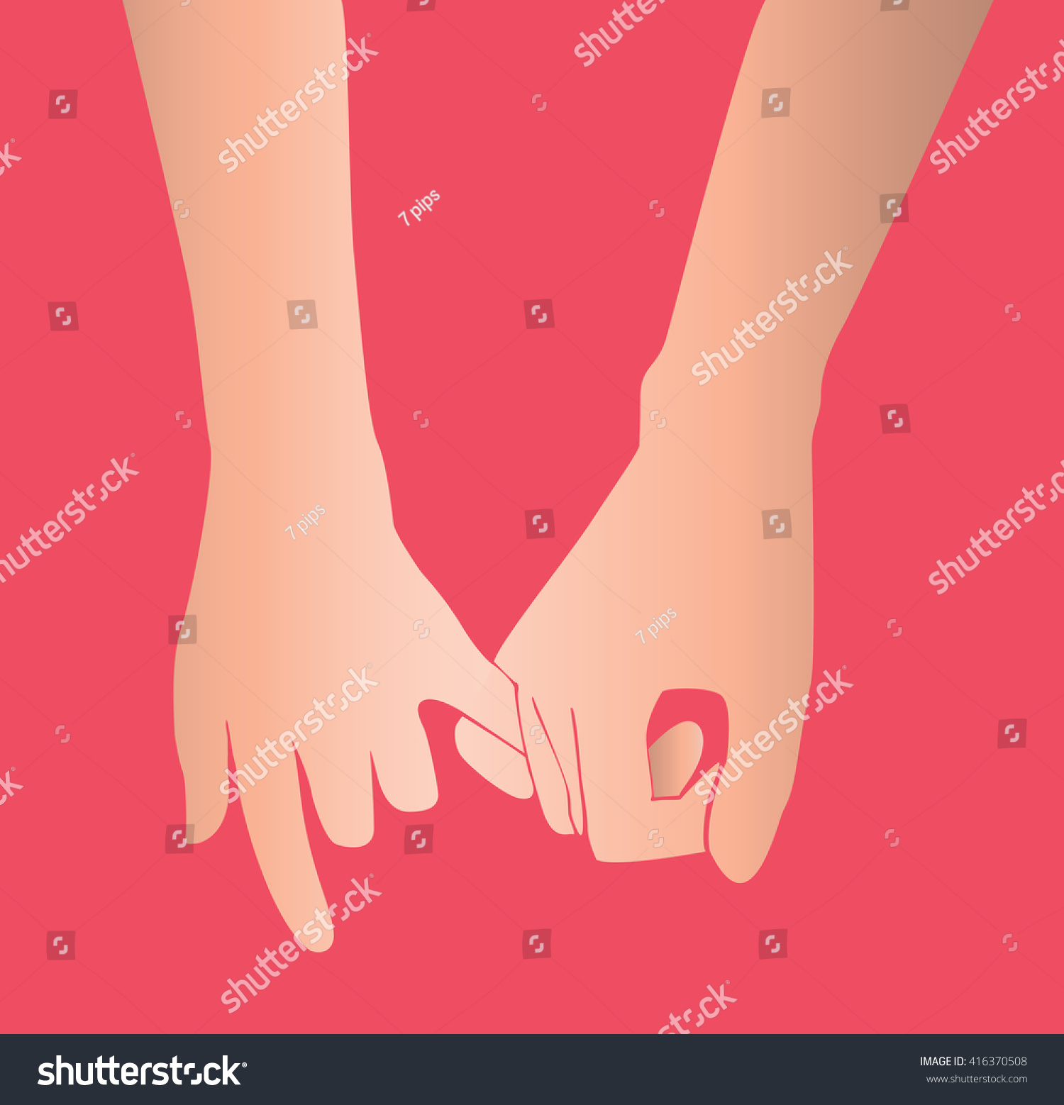 Pinky Promise Hand Holding Pink Background Stock Vector 416370508 Shutterstock 