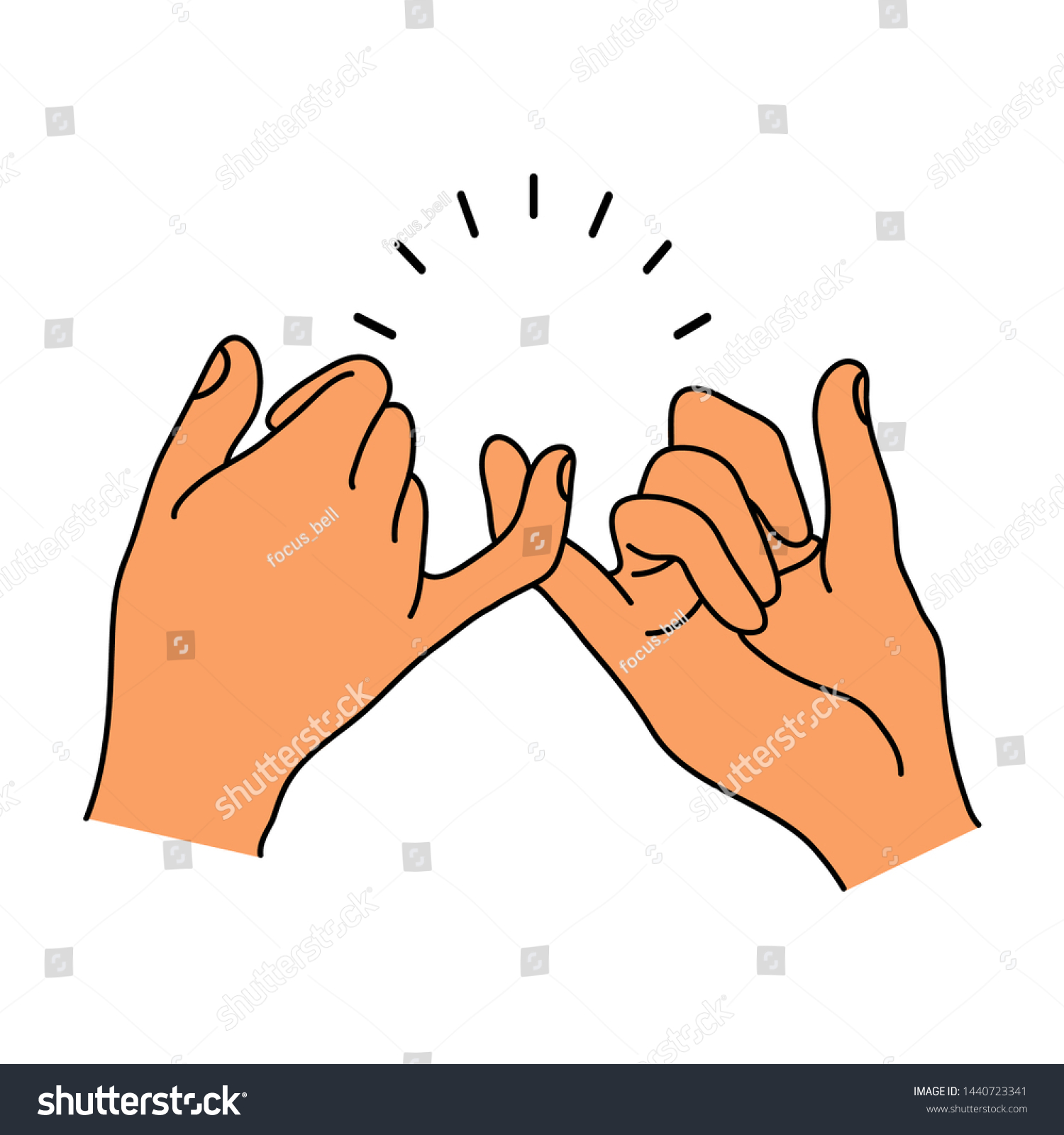 Pinky Promise Hands Gesturing Vector Stock Vector Royalty Free 1440723341 