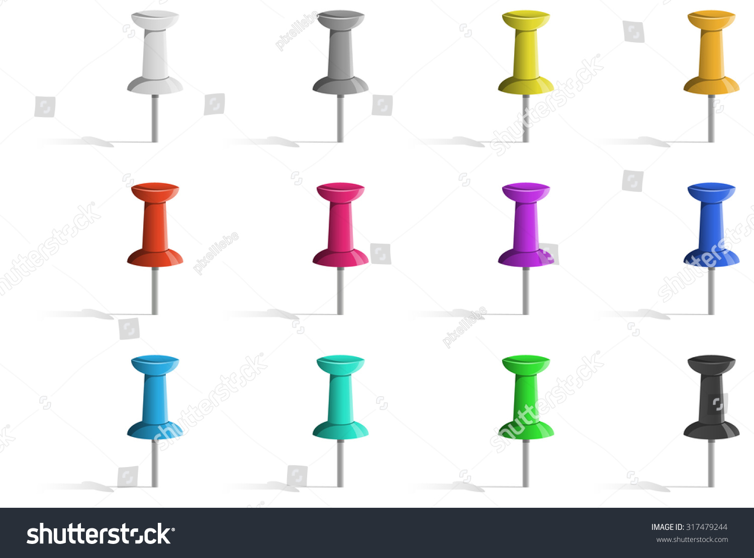 Pins Vector Set Stock Vector (Royalty Free) 317479244 | Shutterstock