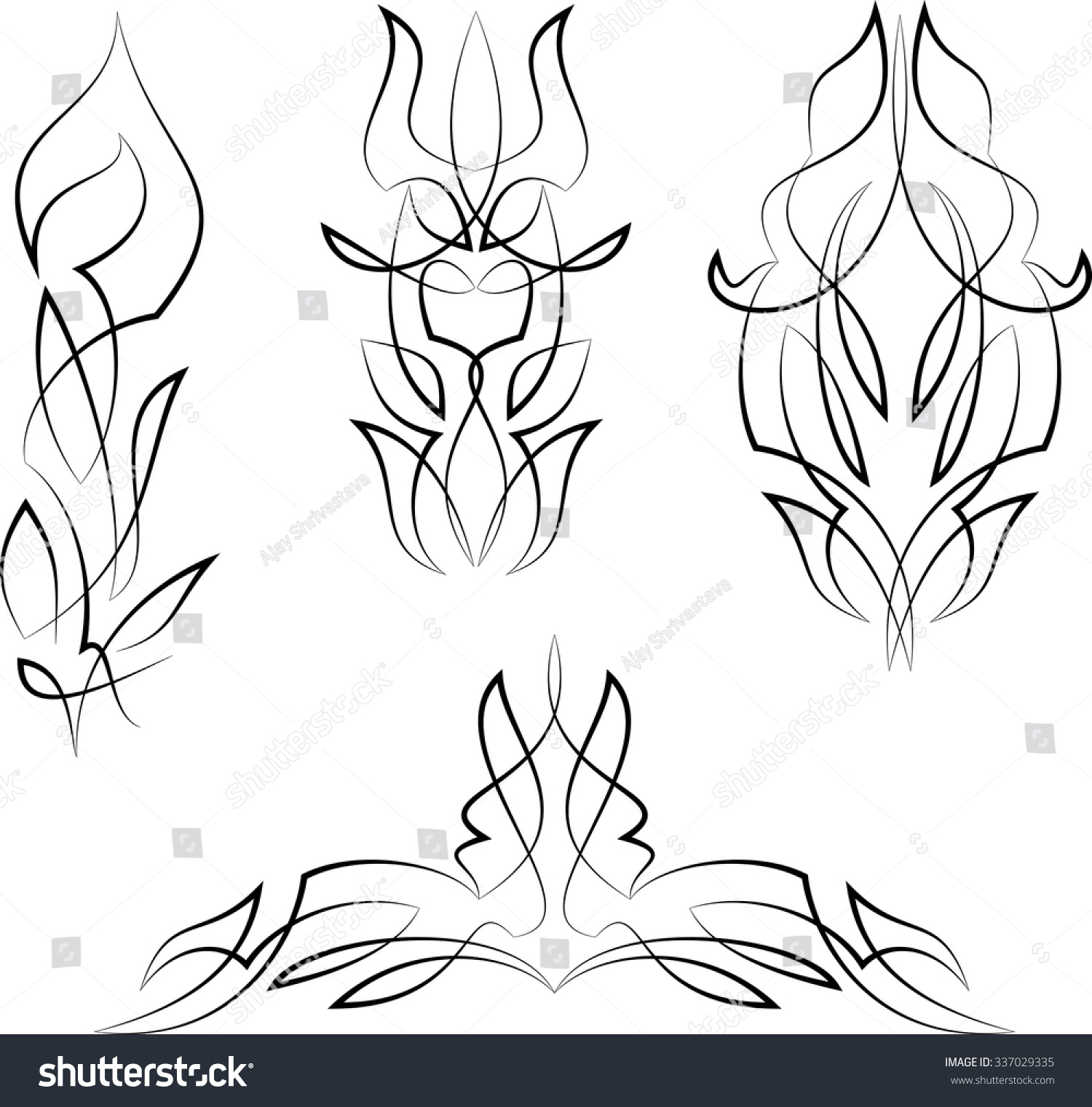 Pinstripe Graphics Corner Border Vinyl Ready Stock Vector 337029335 Shutterstock