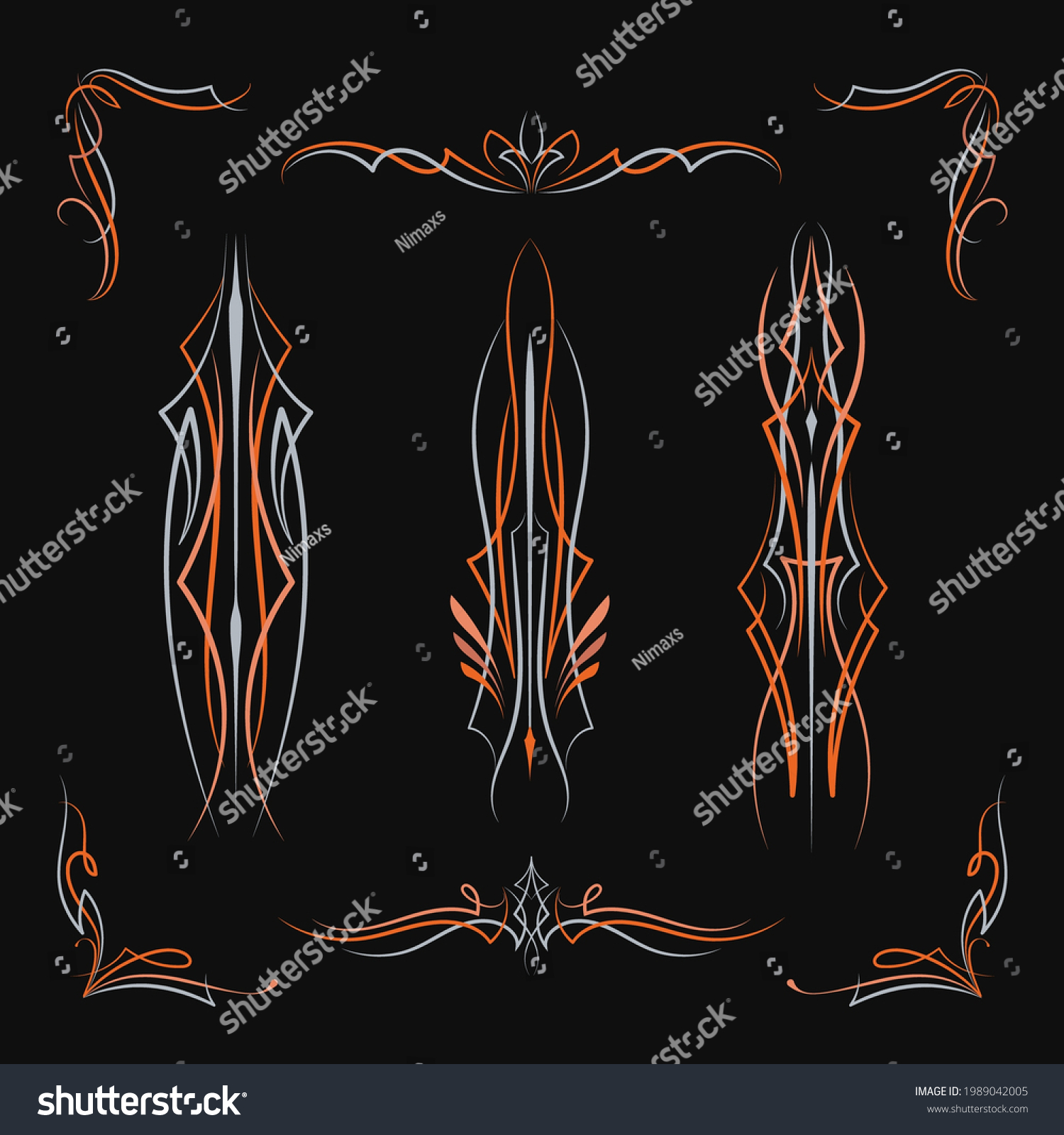 Pinstriping Art Old School Motorcycle Car Stock Vector (Royalty Free ...