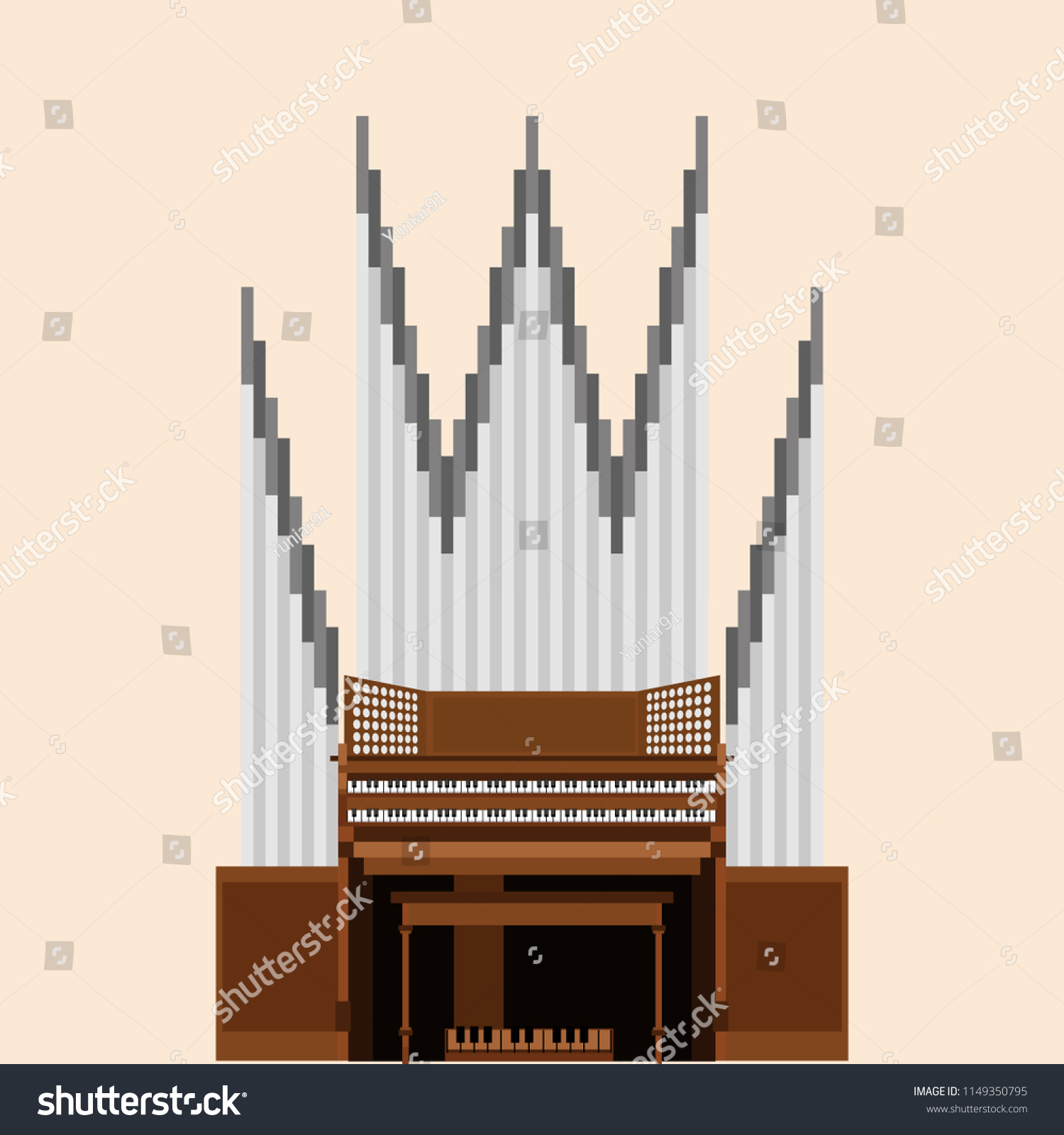 Pipe Organ Vector Illustration Stock Vector (royalty Free) 1149350795