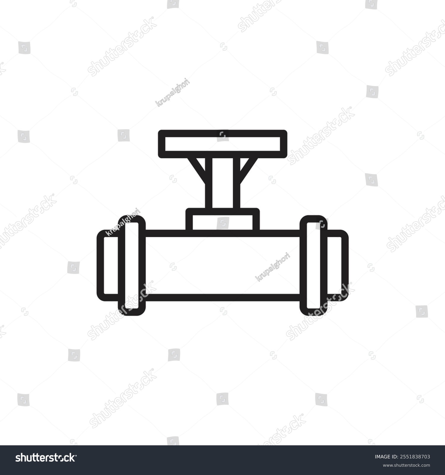 recommend clip art: Pipe valve icon Simple thin outline