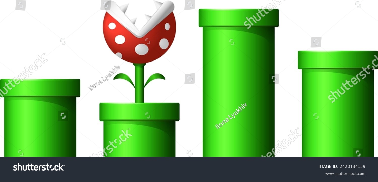 SVG of pipes and piranha plant in game svg