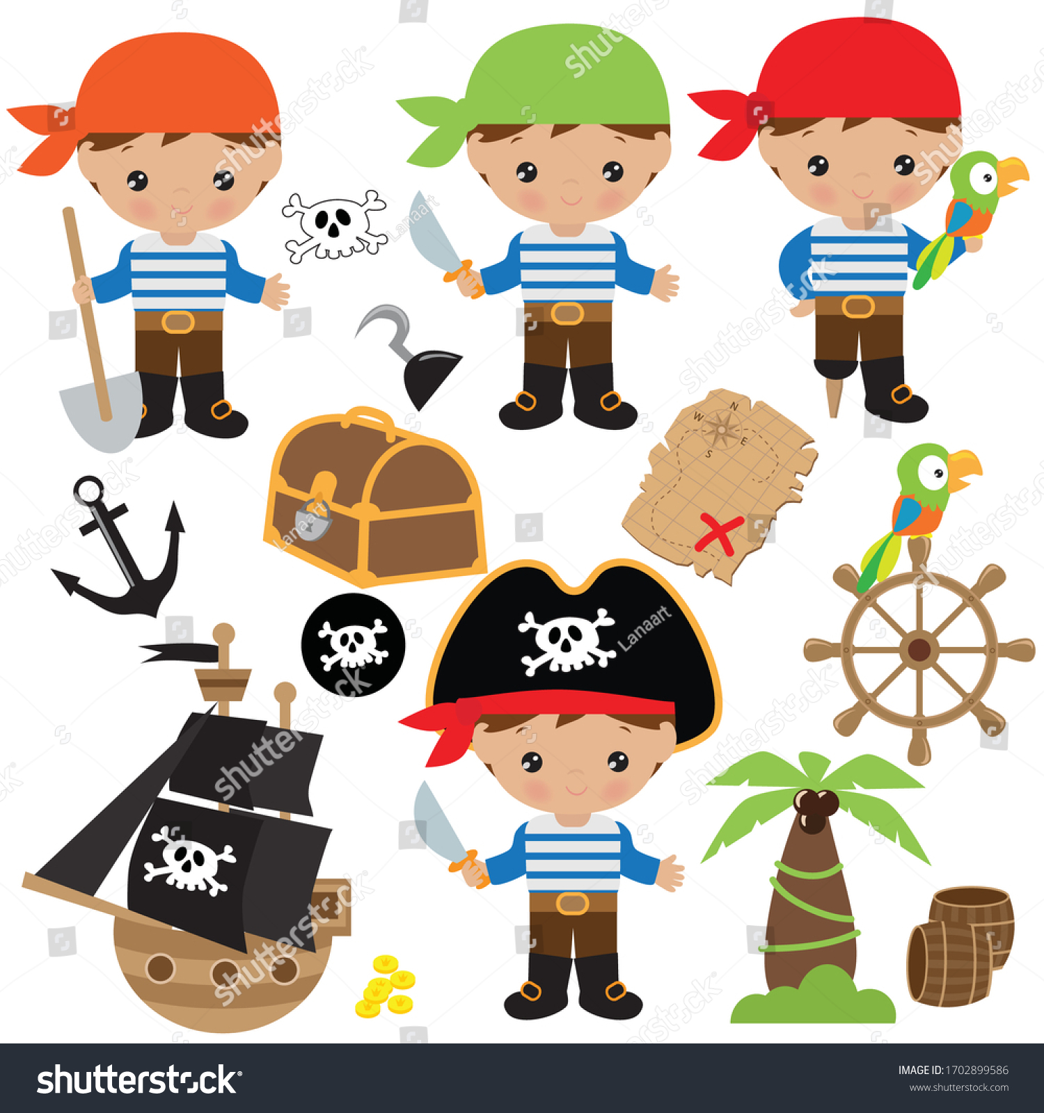 Pirate Boy Vector Cartoon Illustration Stock Vector (Royalty Free ...