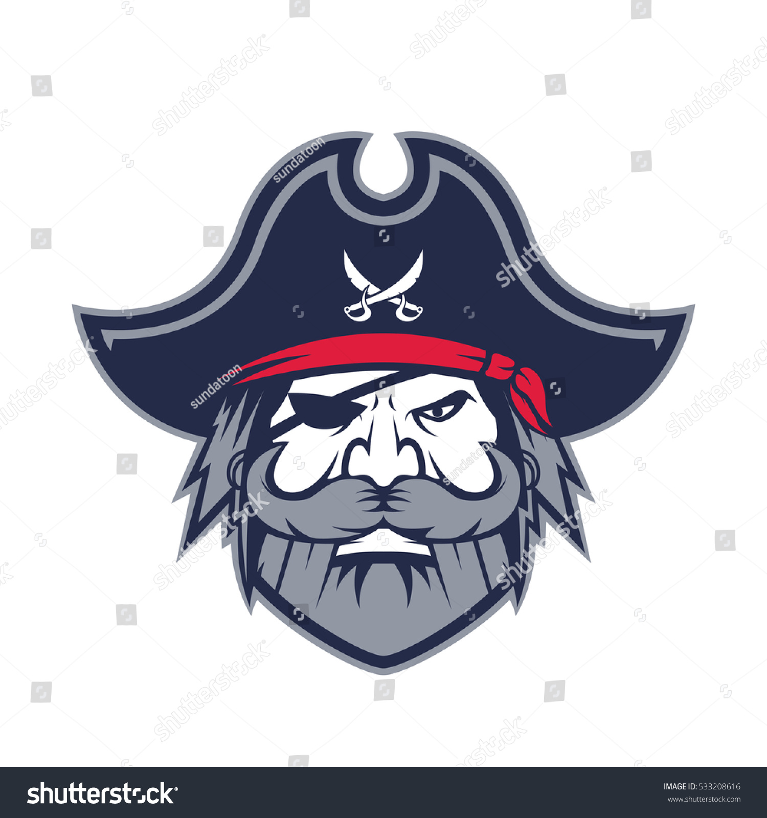 Pirate Head Mascot Stock Vector 533208616 : Shutterstock