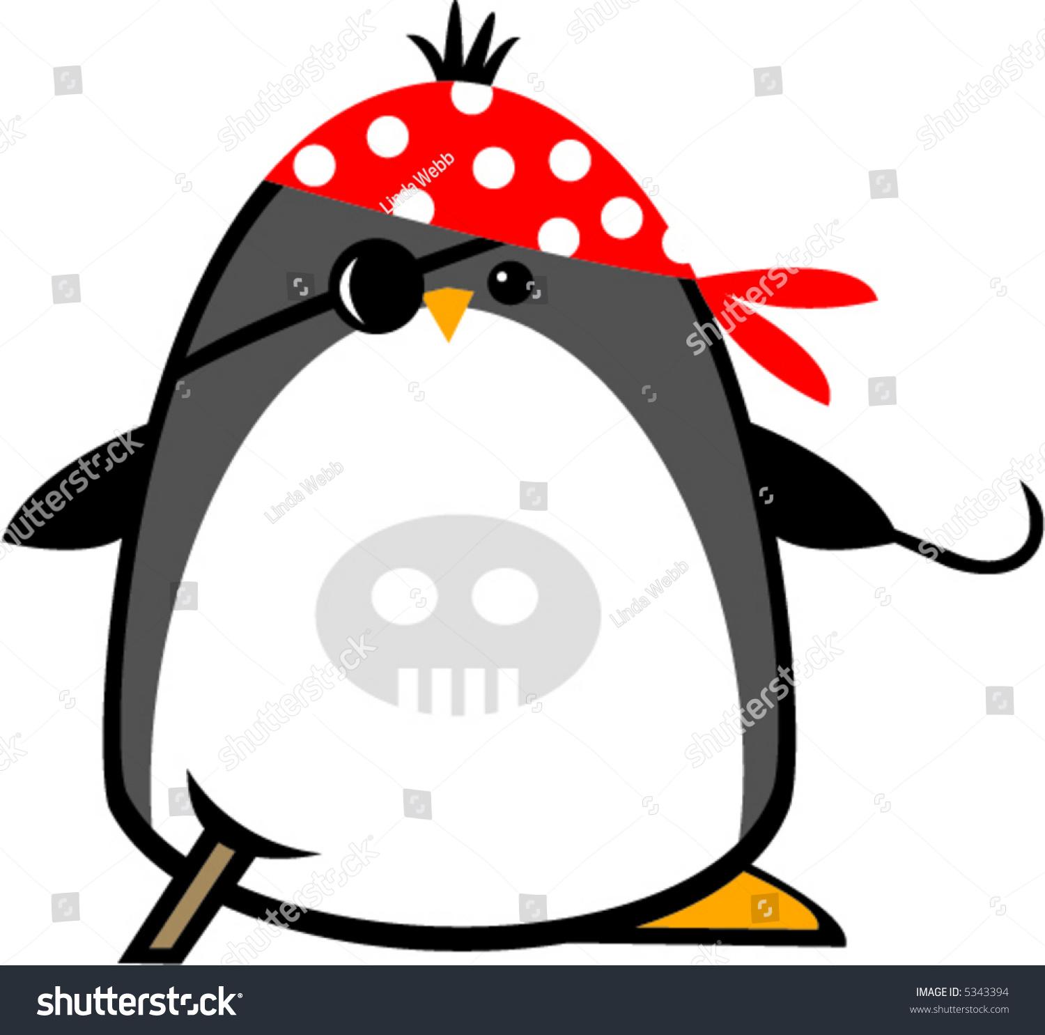 Pirate Penguin Cartoon Stock Vector Illustration 5343394 : Shutterstock