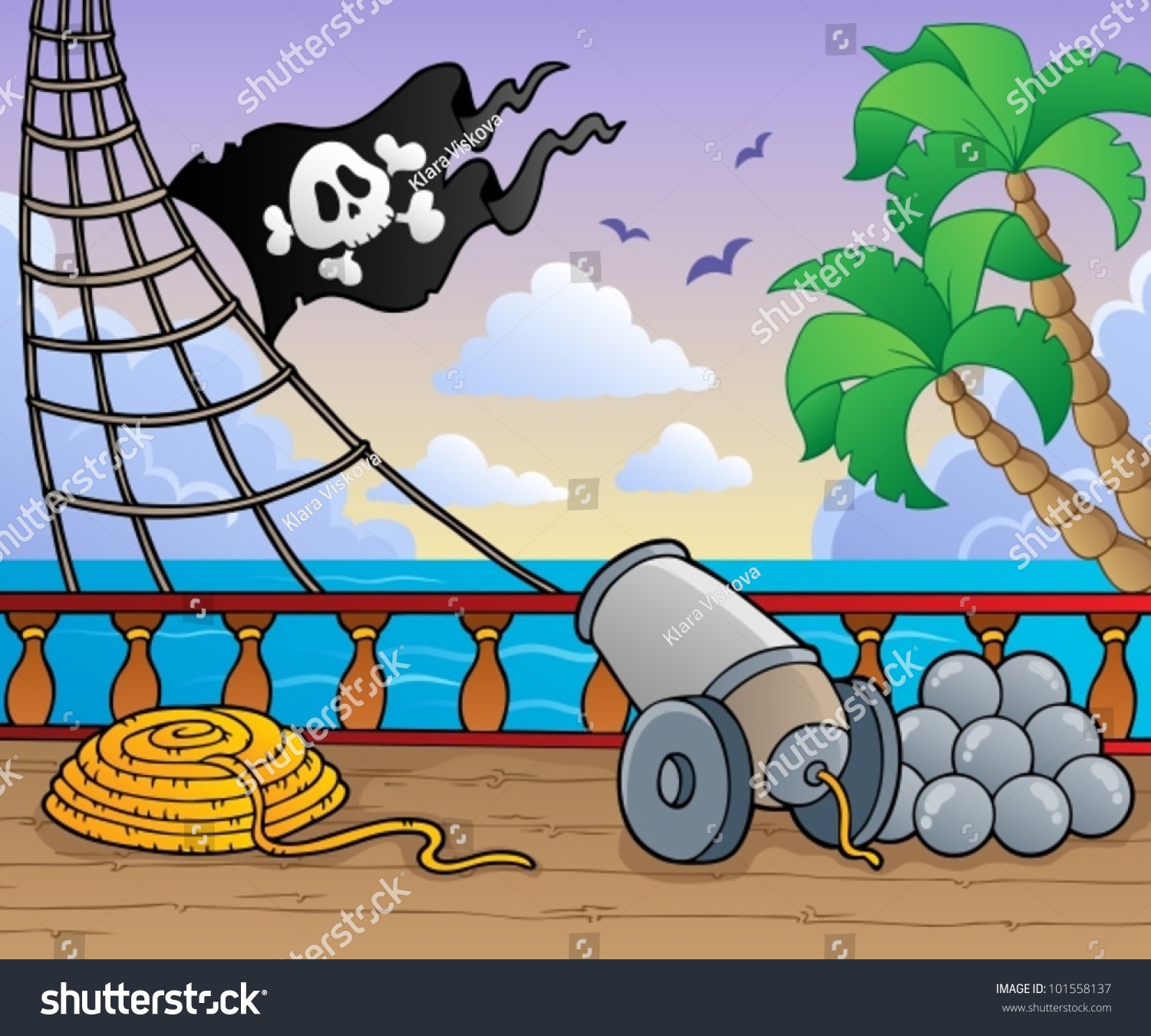 Pirate Ship Deck Theme 1 - Vector Illustration. - 101558137 : Shutterstock