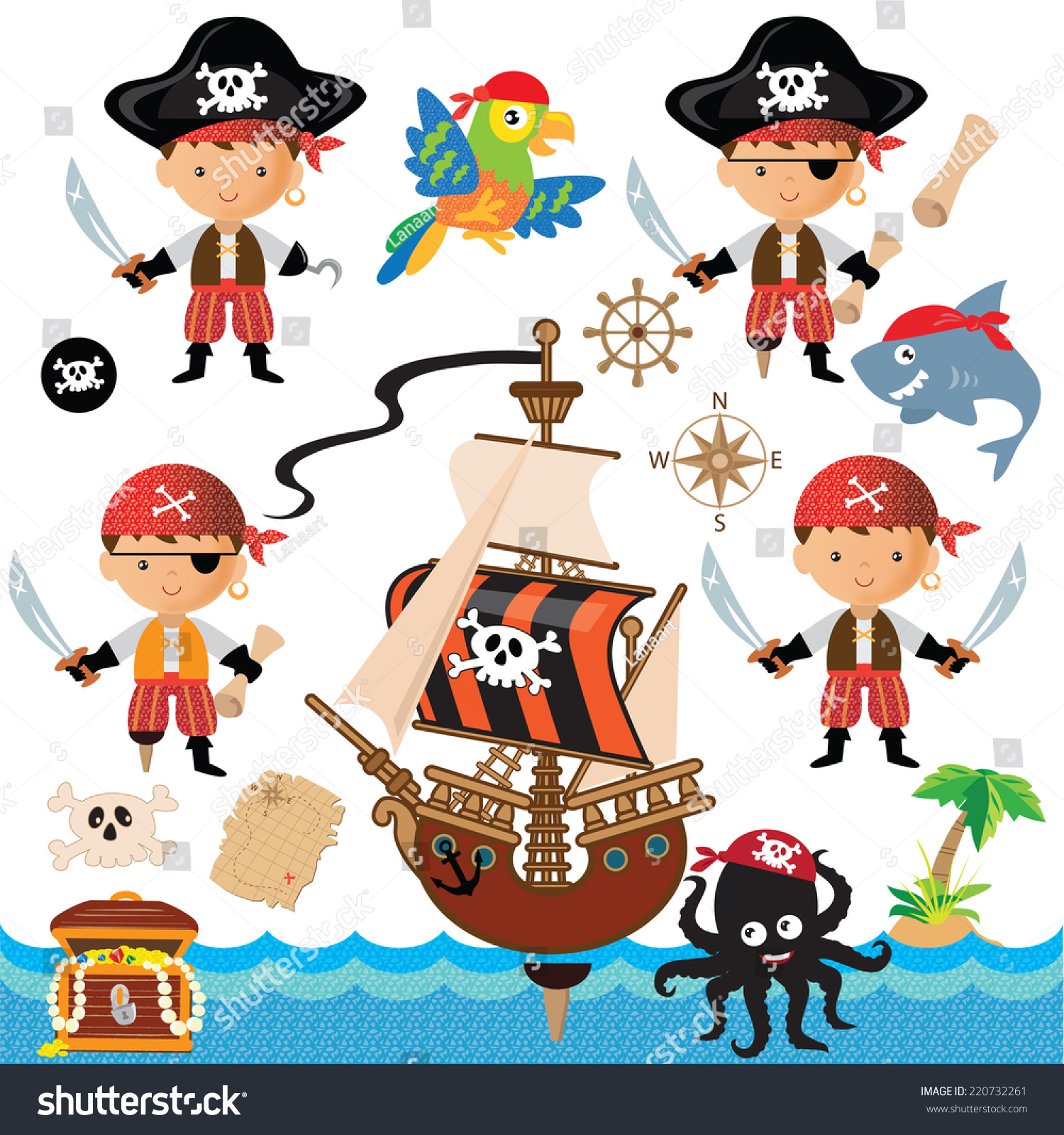 Pirates Vector Illustration - 220732261 : Shutterstock