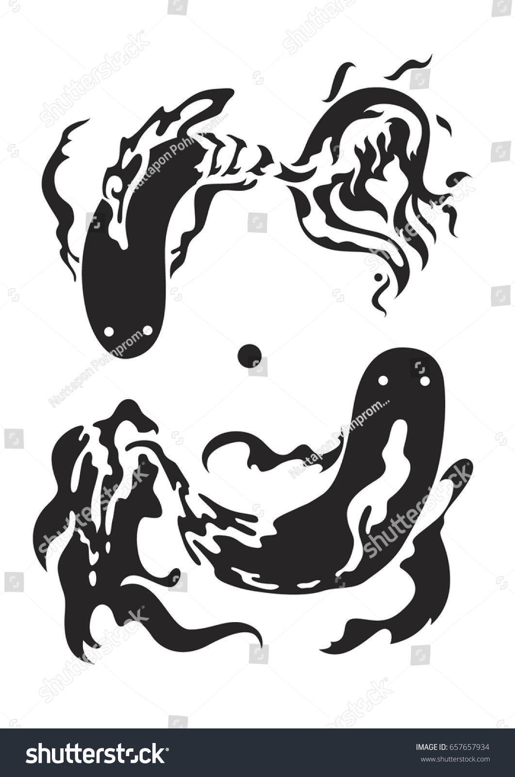 pisces fish tattoo black color thai stock vector 657657934 pisces fish tattoo black color thai stock vector 657657934