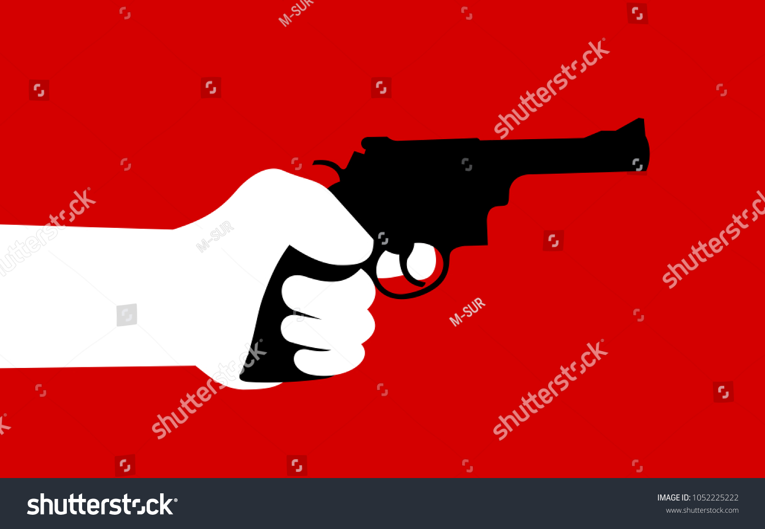 Pistol Handgun Person Holding Weapon Ready Stock Vector (Royalty Free ...