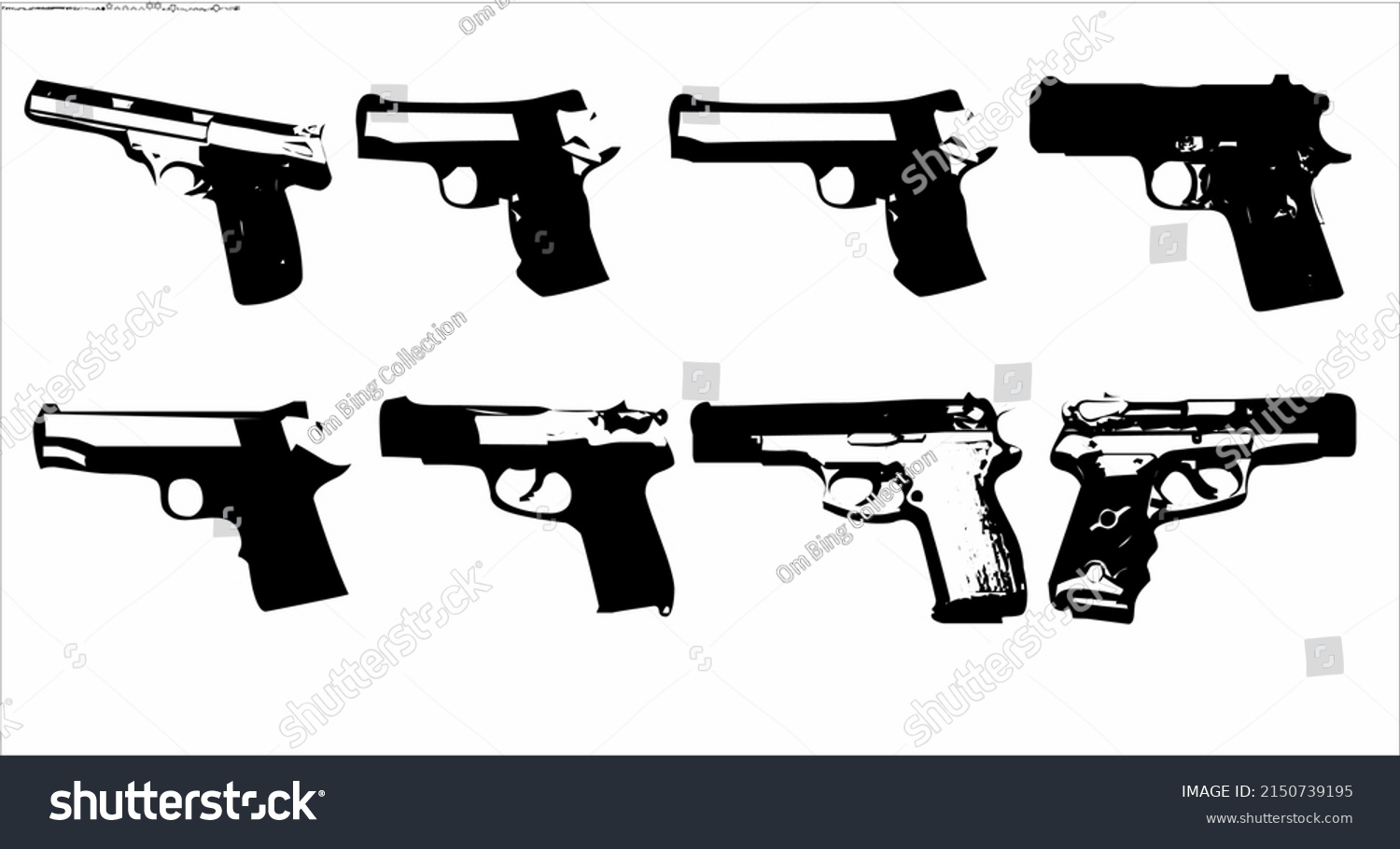 Pistols Black White Vector Stock Vector (Royalty Free) 2150739195 ...