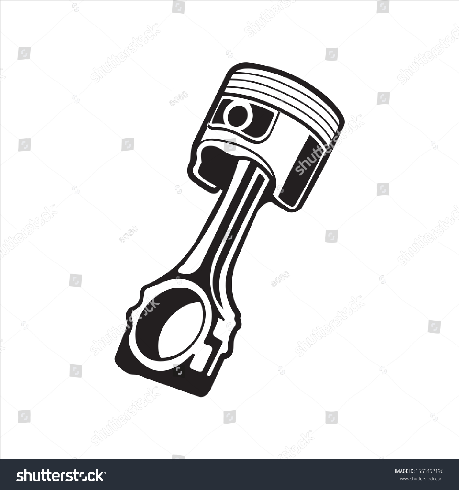 Piston Engine Black White Flat Design Stock Vector (Royalty Free ...