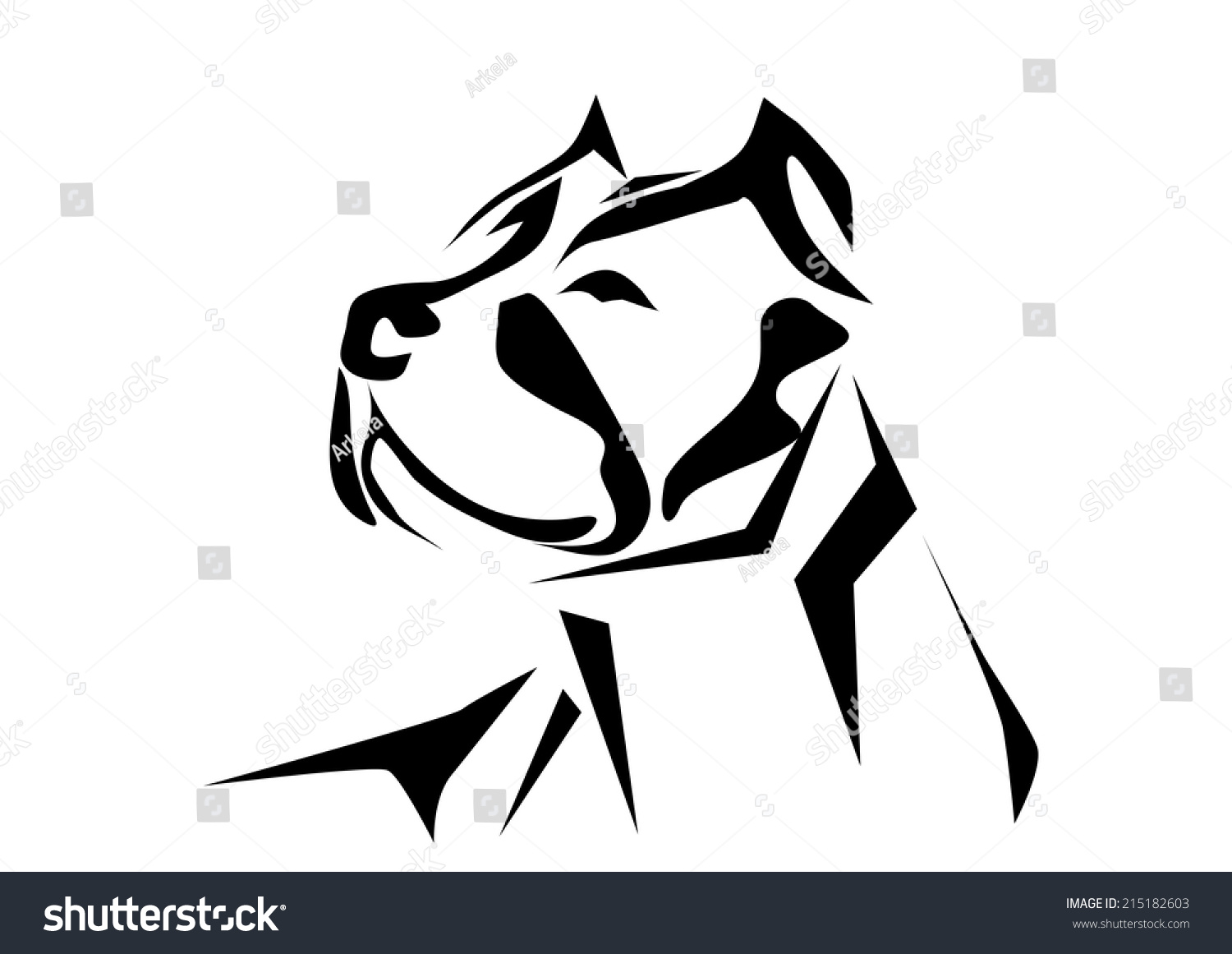 Pitbull Stock Vector (Royalty Free) 215182603 - Shutterstock