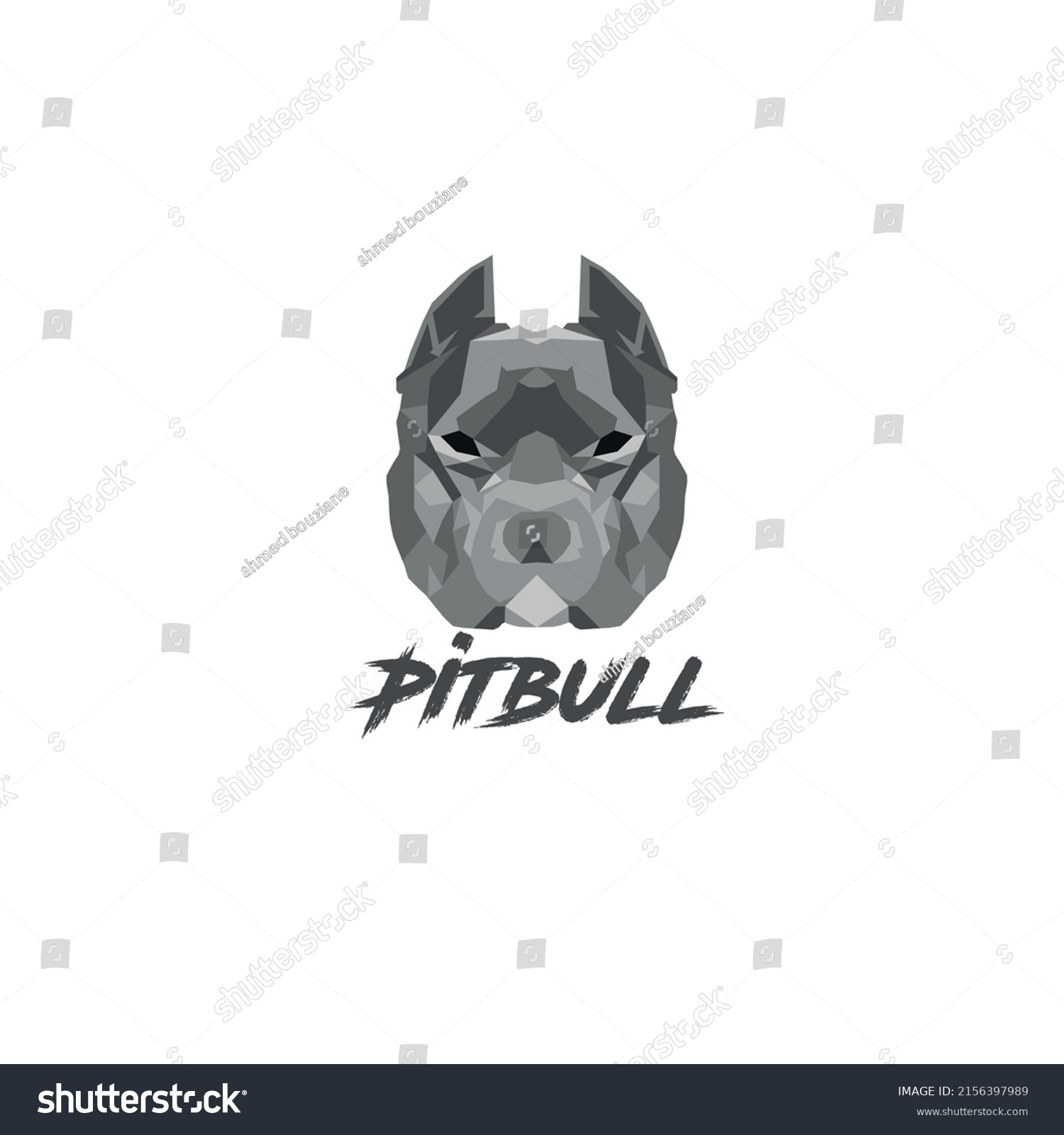 Pitbull Face Logo Graphic Design Stock Vector (Royalty Free) 2156397989