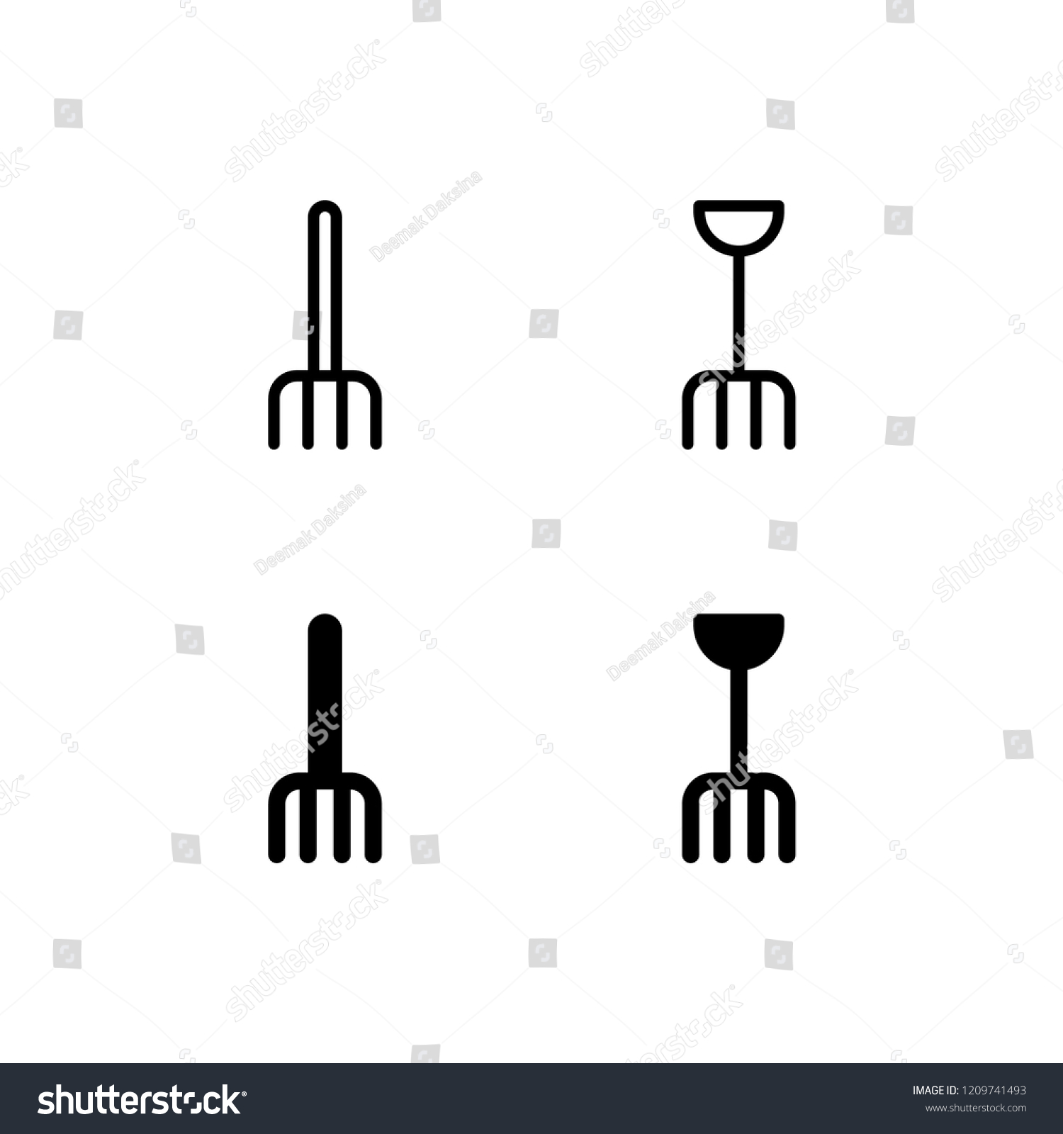 Pitchfork Icon Logo Vector Symbol Stock Vector (Royalty Free