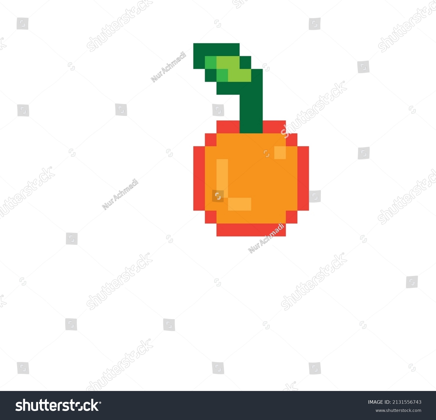 Pixel Art Orange Leaves Stock Vector (Royalty Free) 2131556743 ...