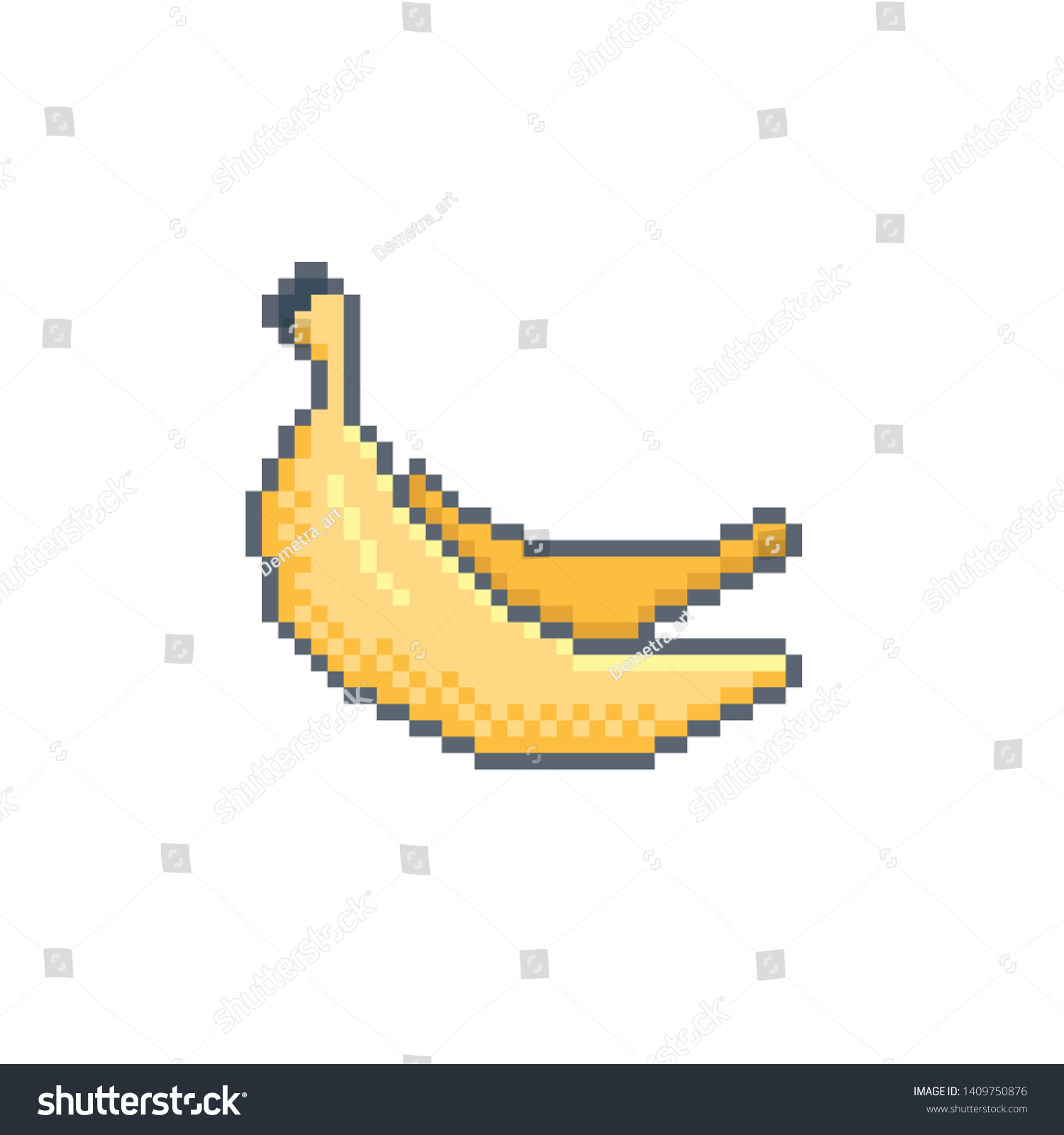 Pixel Art Banana Icon Vector Design Stock Vector (Royalty Free ...