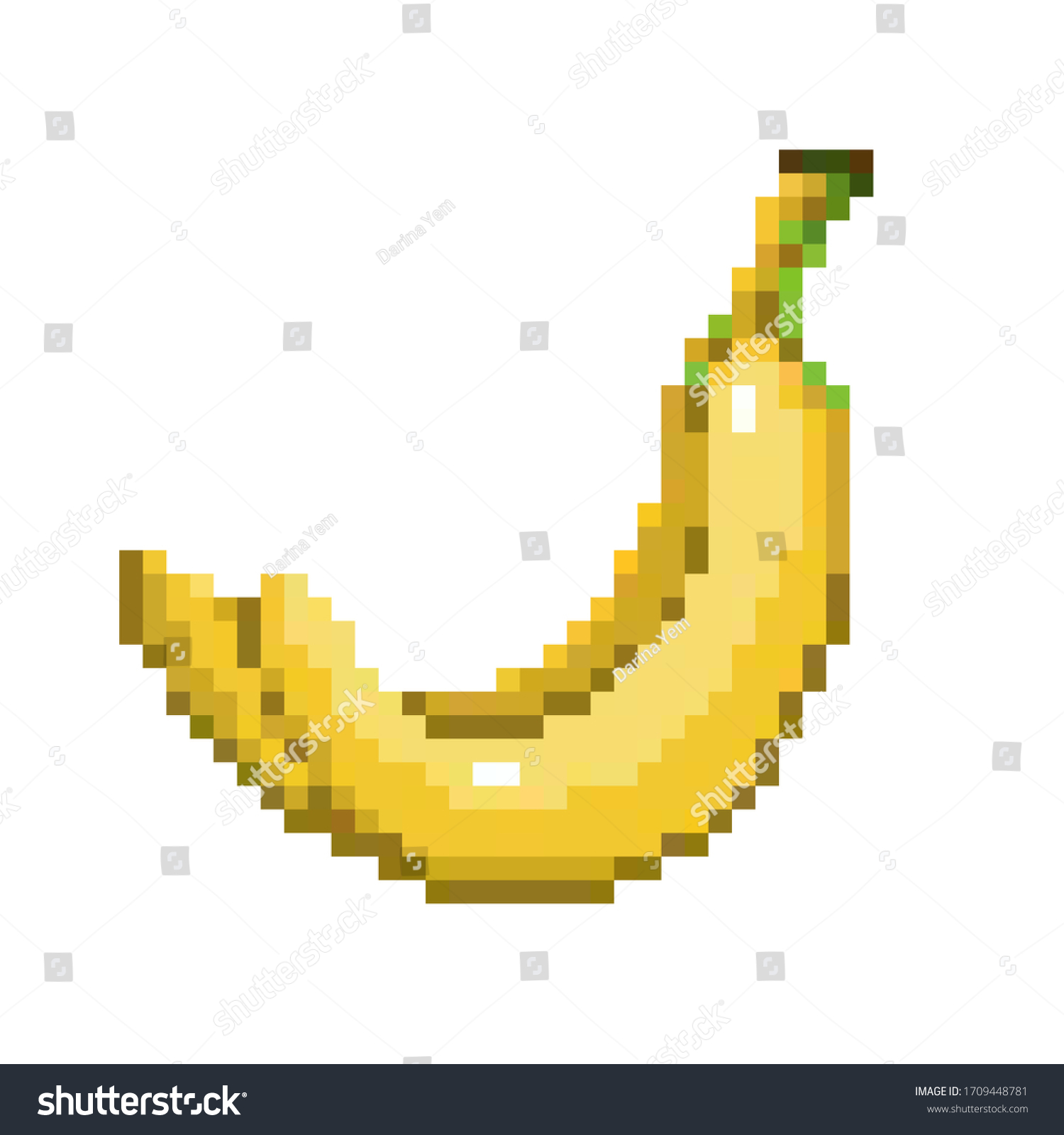 Pixel Art Banana Icon X Vector Shutterstock