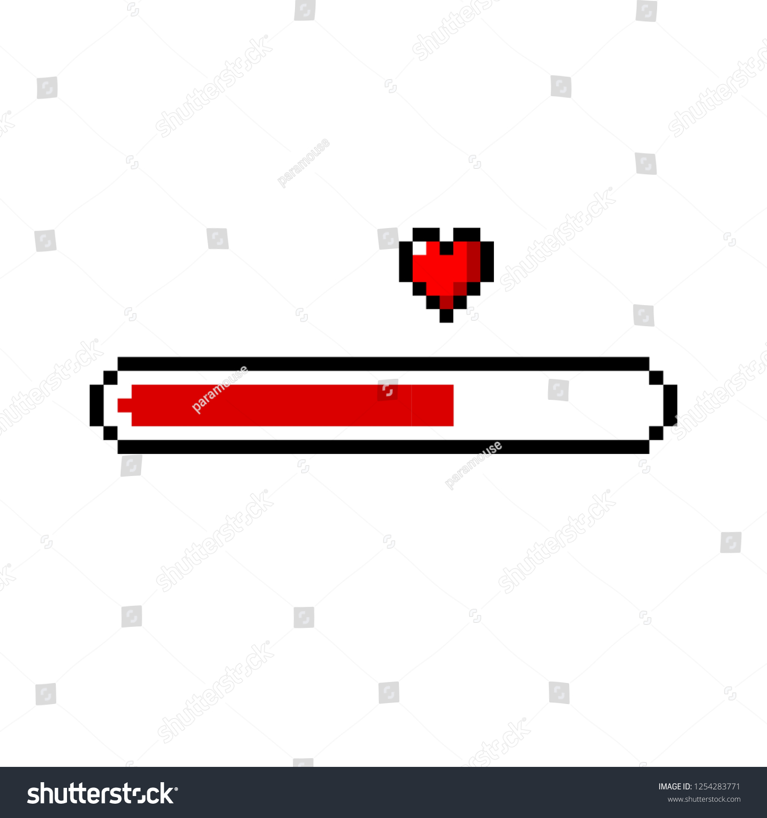 Pixel Art 8bit Heartlove Loading Isolated Stock Vector (Royalty Free ...