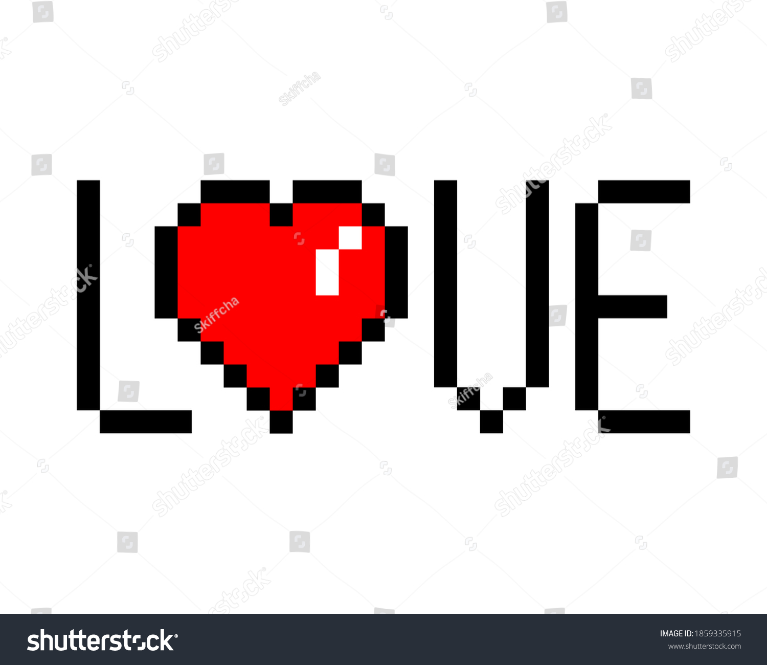 Pixel Art 8bit Love Message Isolated Stock Vector (Royalty Free) 1859335915