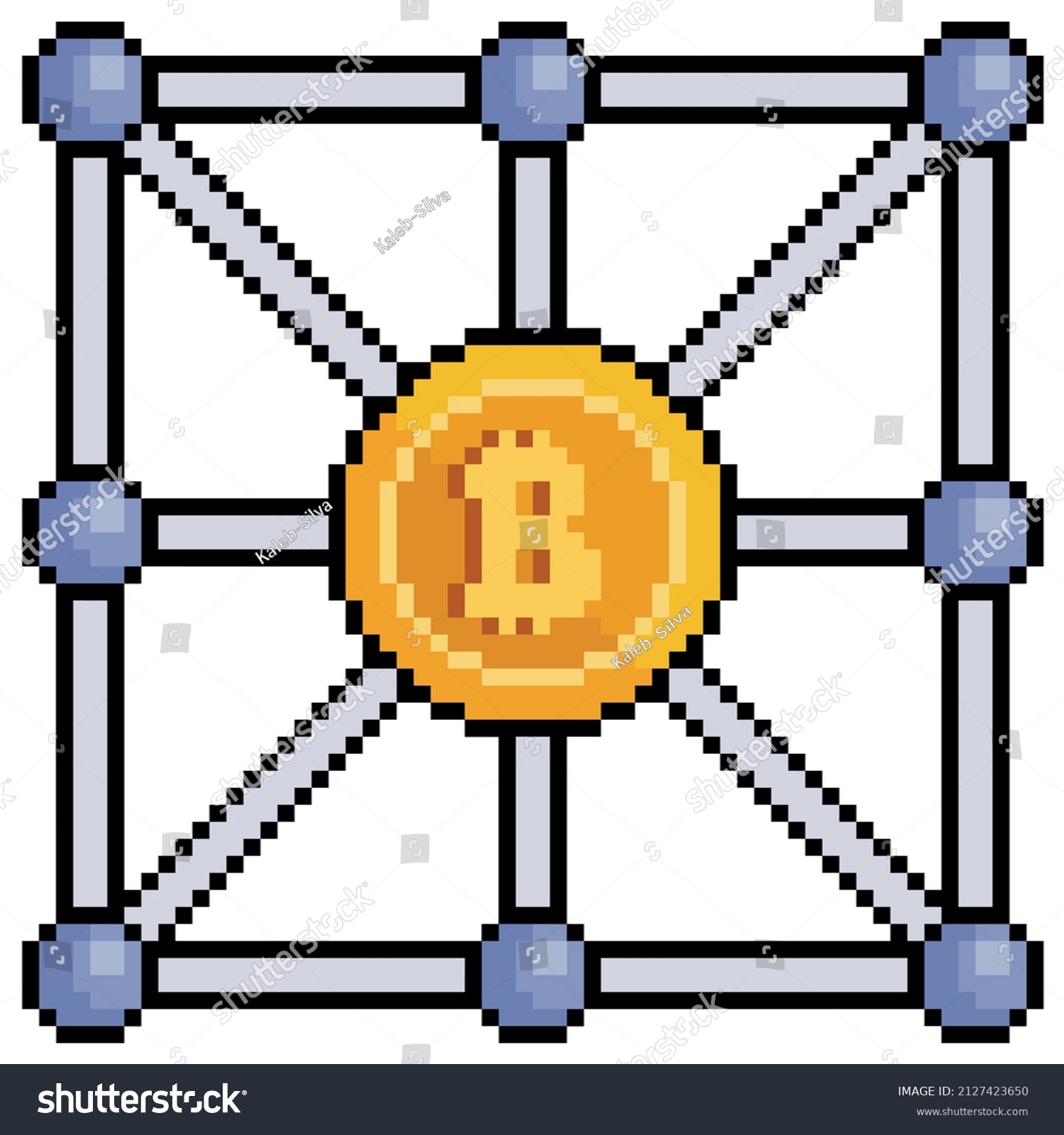 Pixel Art Bitcoin Network Vector Icon Stock Vector Royalty Free Shutterstock
