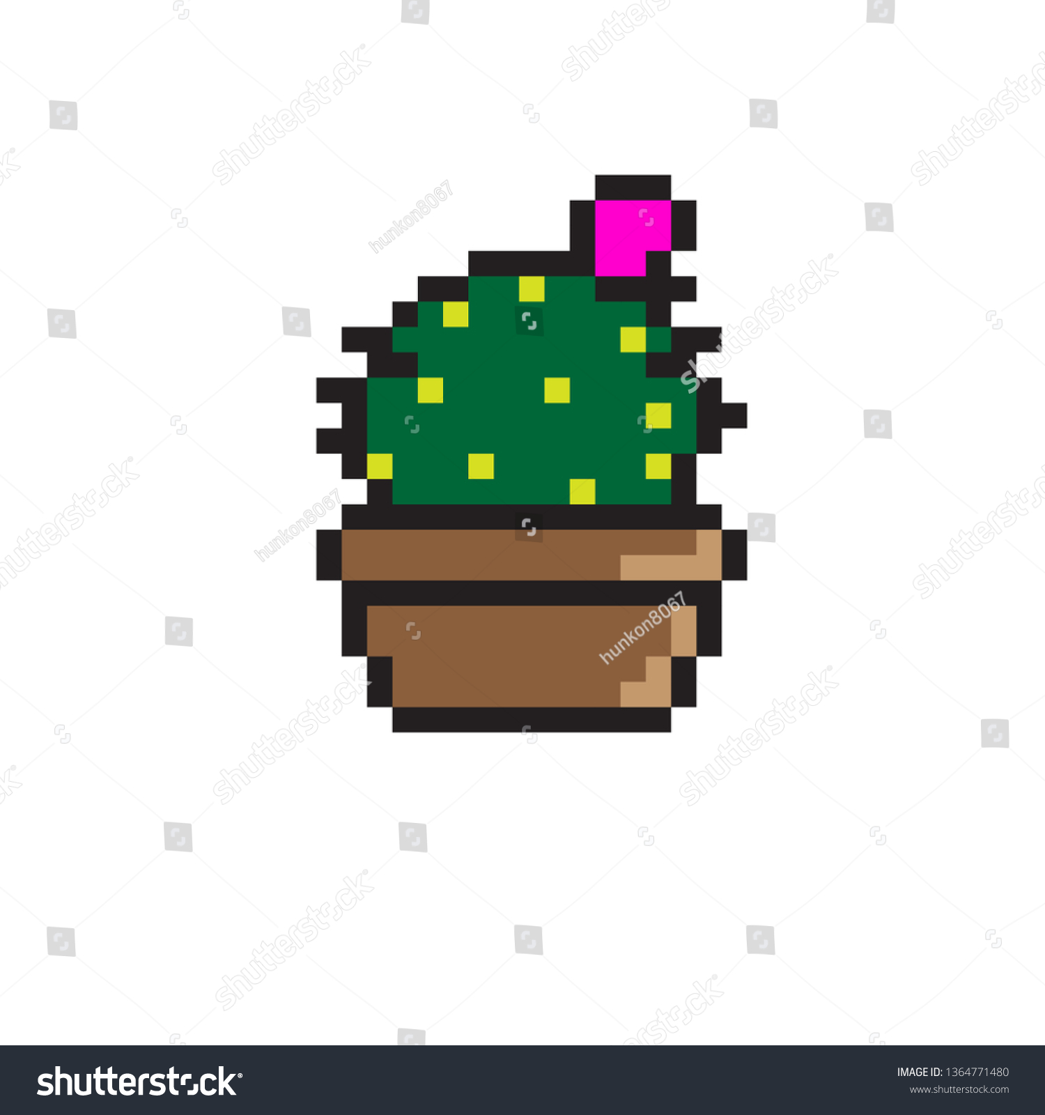 Pixel Art Cactus Stock Vector (Royalty Free) 1364771480 | Shutterstock