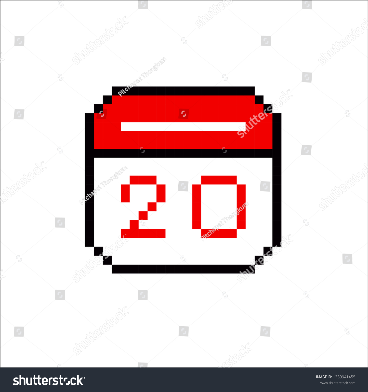Pixel Art Calendar Stockvektor (royaltyfri) 1339941455 Shutterstock