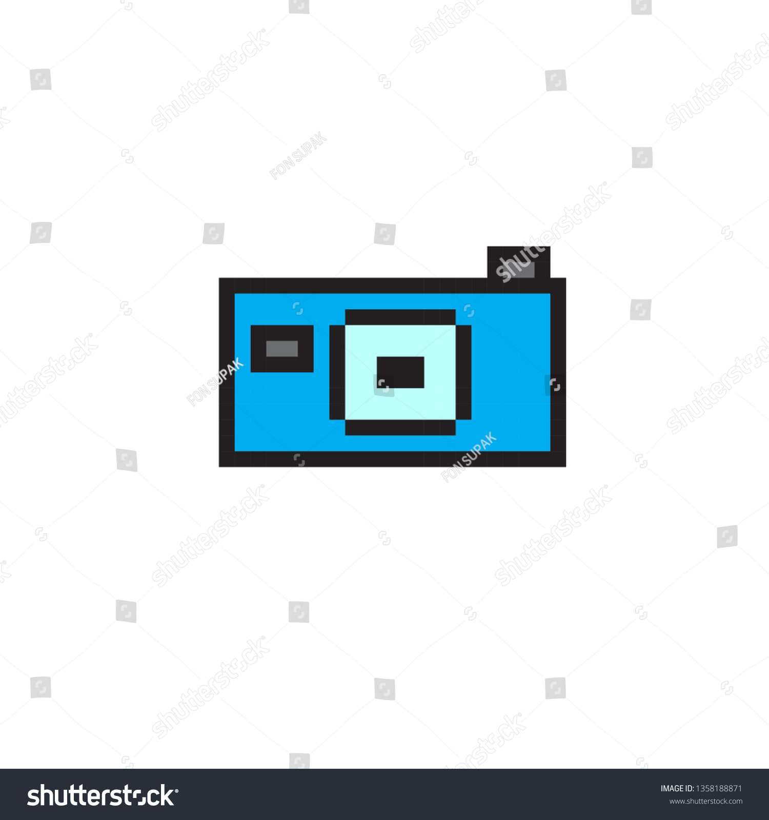 Pixel Art Camera: vector de stock (libre de regalías) 1358188871