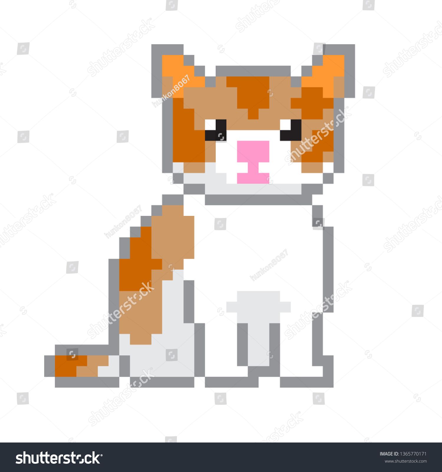 Pixel Art Cat Stock Vector (Royalty Free) 1365770171 | Shutterstock