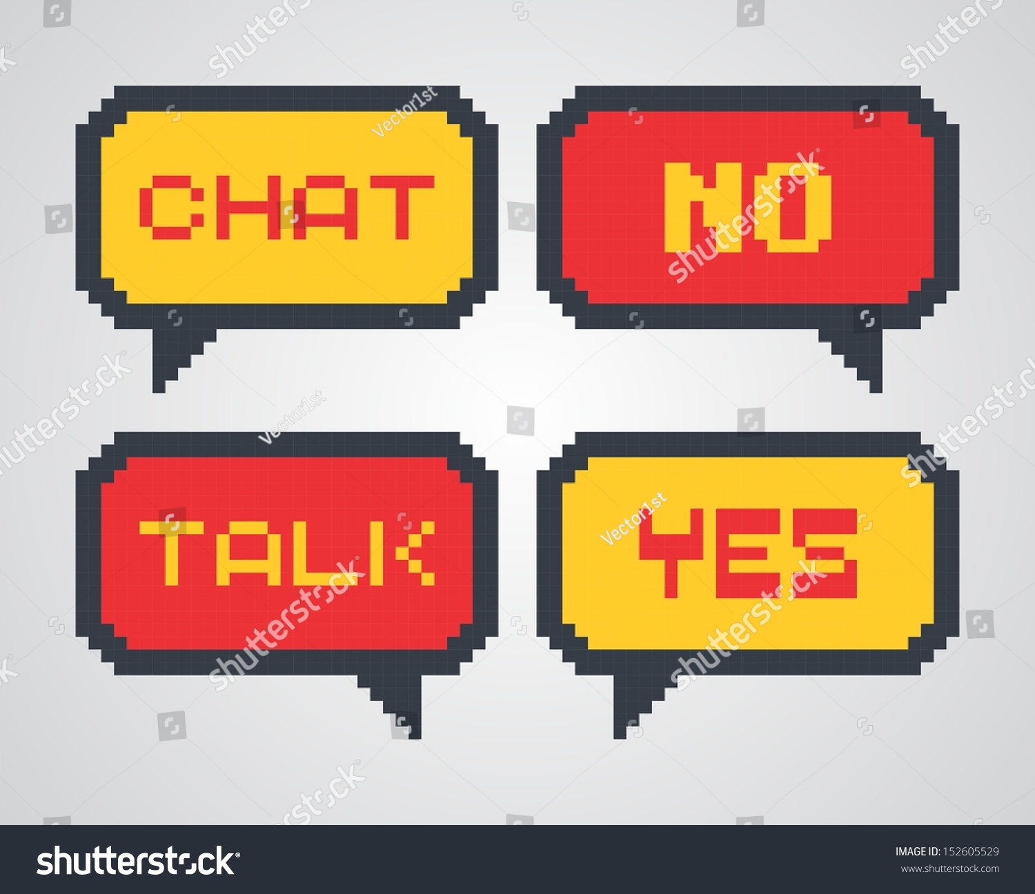 Pixel Art Chat Color Bubble Stock Vector Royalty Free