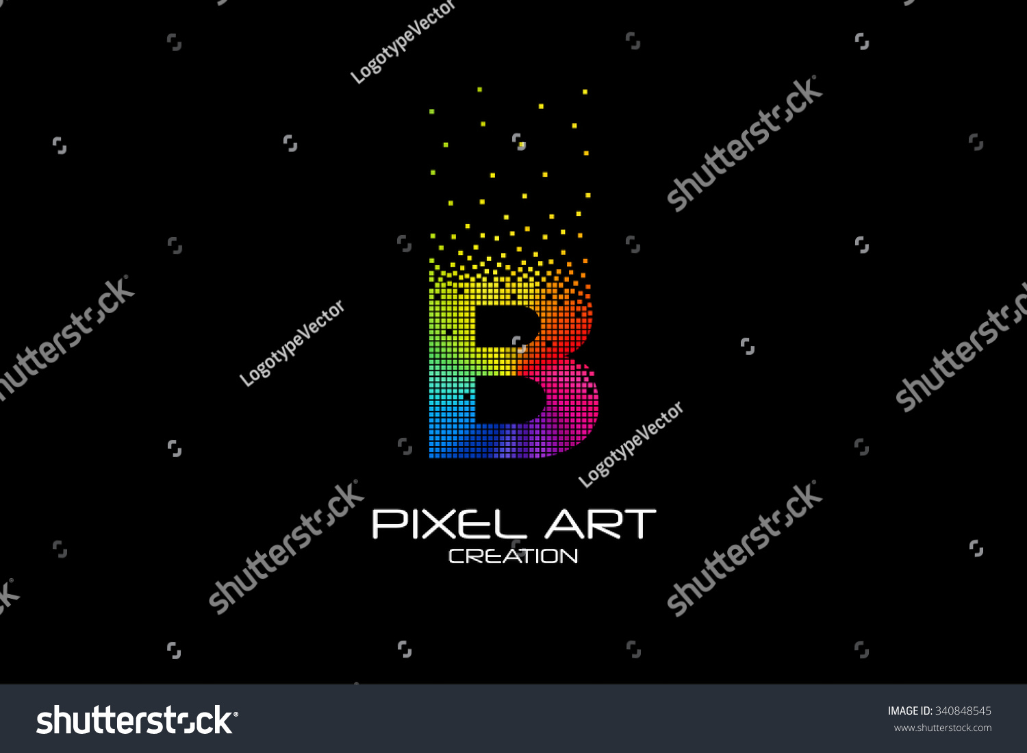 Vektor Stok Pixel Art Design B Letter Logo (Tanpa Royalti) 340848545 ...