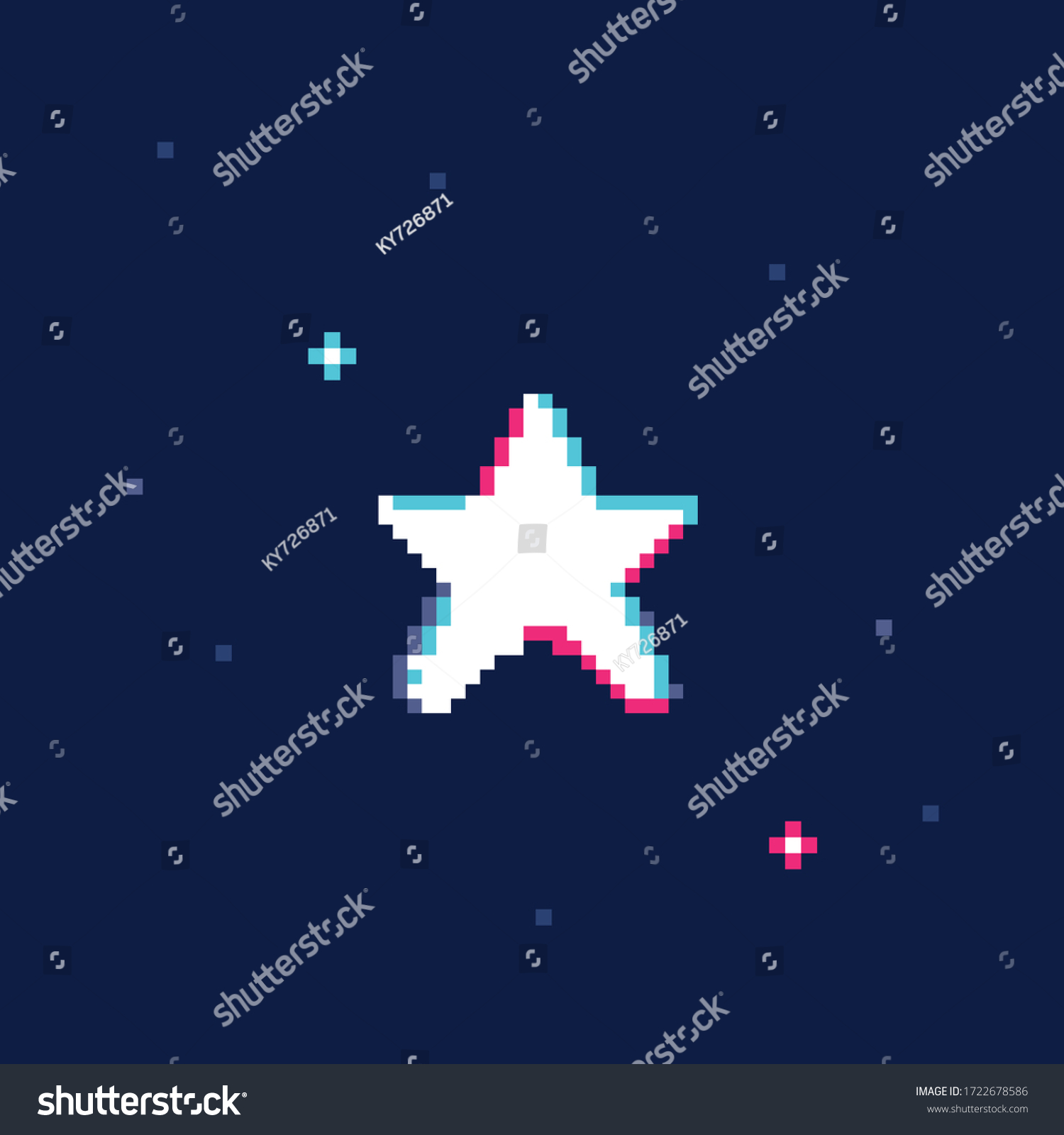 Pixel Art Glitch Star Illustration Vector Vector Có Sẵn Miễn Phí Bản