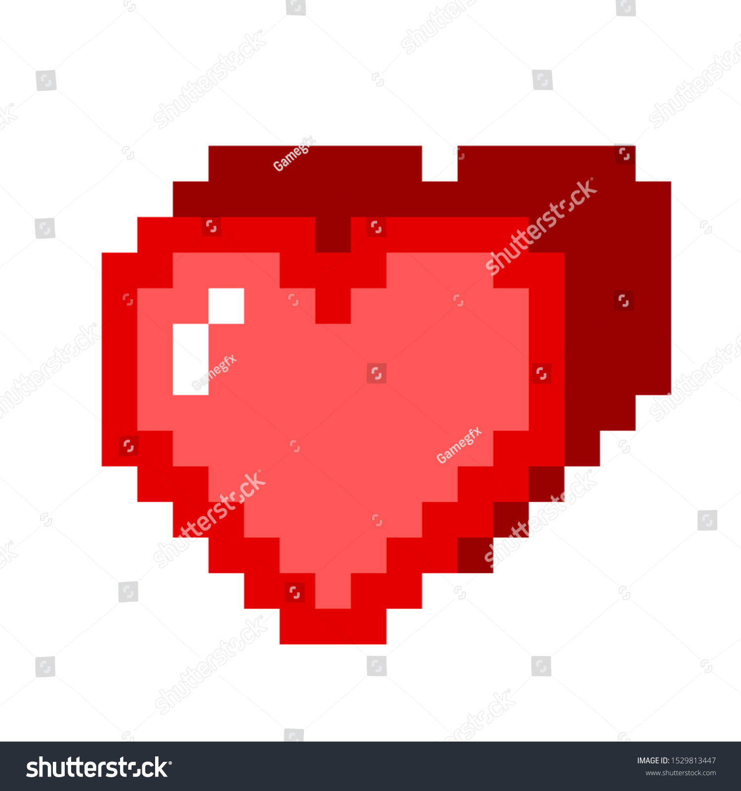 Pixel Art Heart Love Color Icon Stock Vector Royalty Free 1529813447 