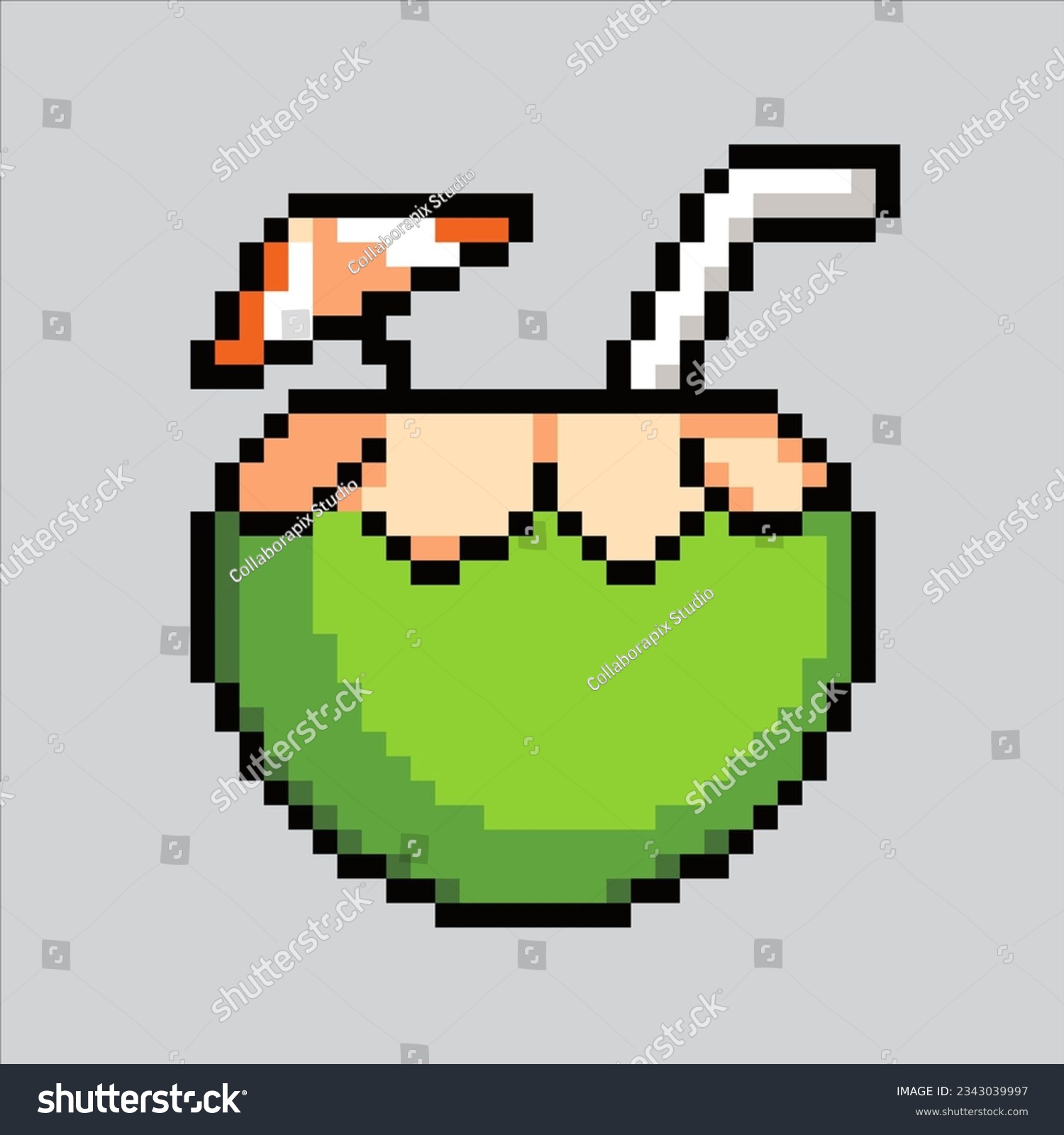 SVG of Pixel art illustration Coconut water. Pixelated Coconut. Coconut Water icon pixelated
for the pixel art game and icon for website and video game. old school retro. svg