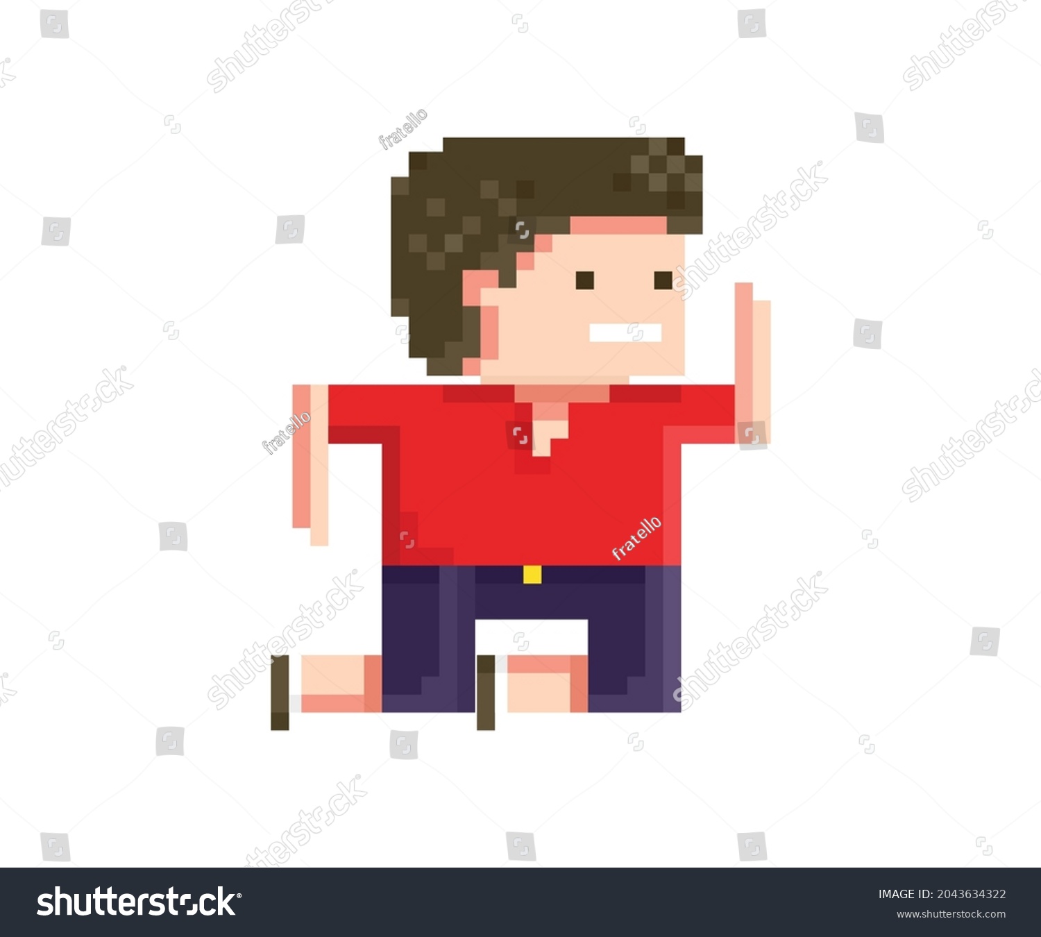 Pixel Art Jumping Male Character Stock Vector (Royalty Free) 2043634322 ...