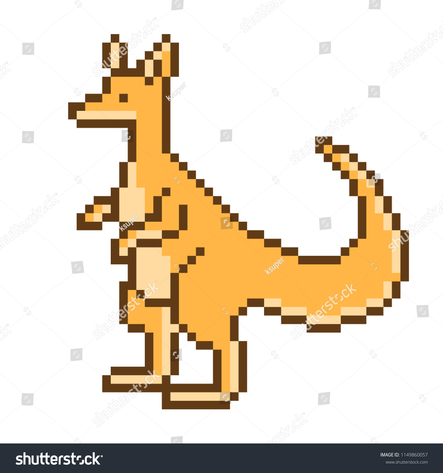 Kangaroo Pixel Art