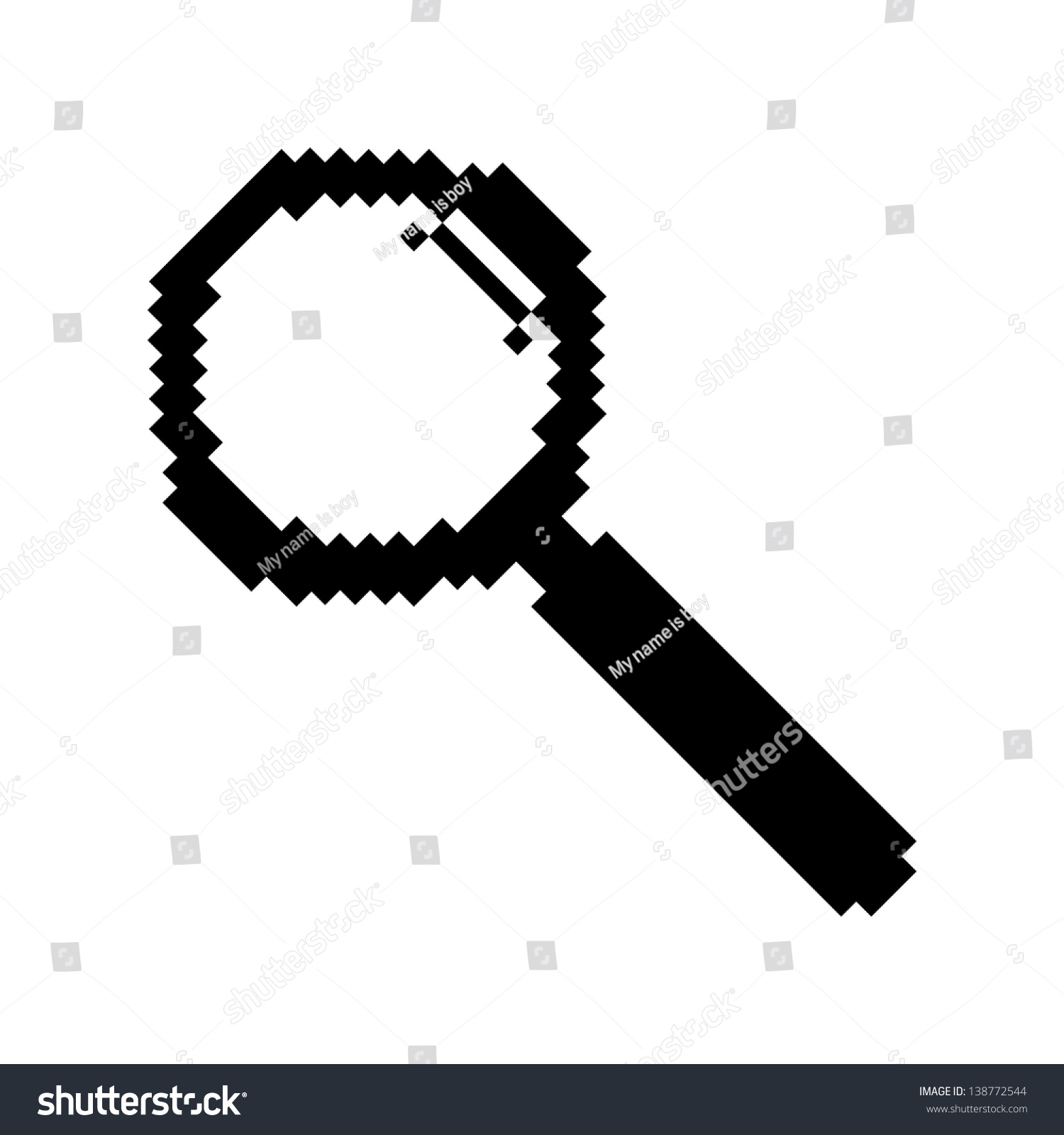 Pixel-Art Magnifying Glass Stock Vector Illustration 138772544 ...