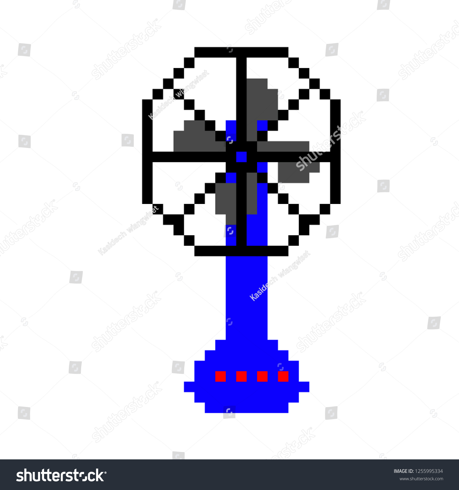 Pixel Art Fan Stock Vector (Royalty Free) 1255995334 | Shutterstock