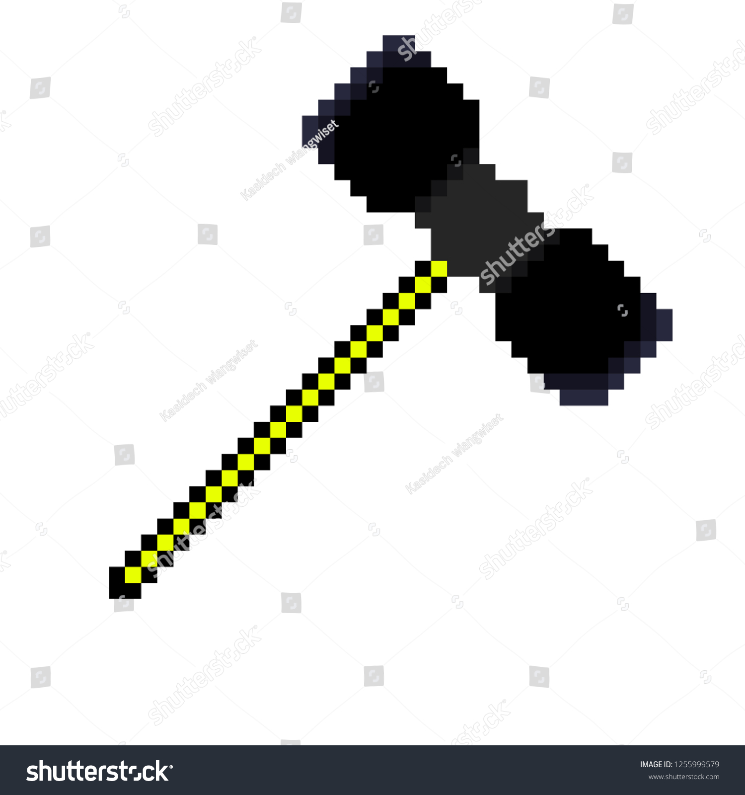 Pixel Art Hammer Stock Vector (Royalty Free) 1255999579