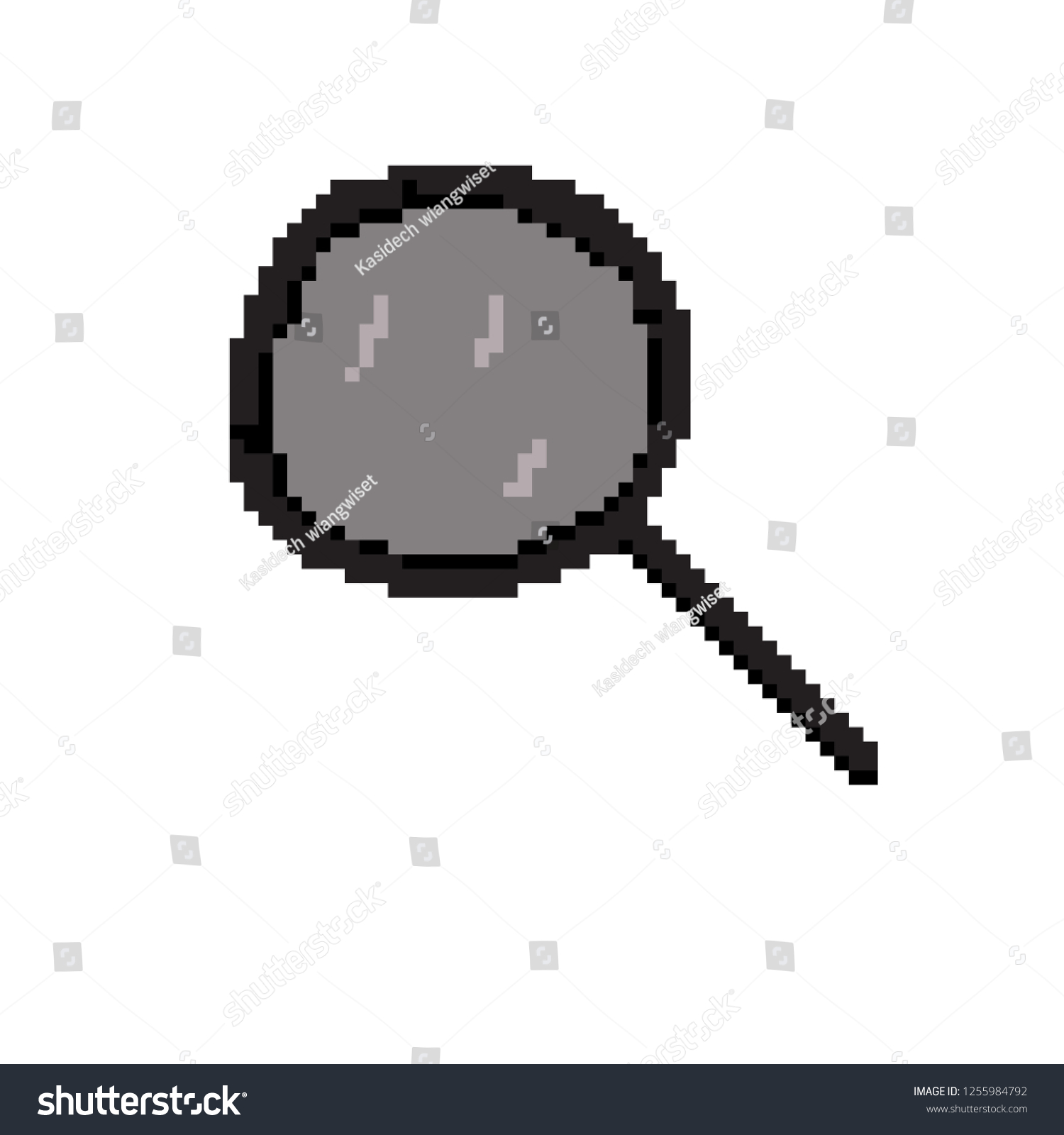 Pixel Art Magnifying Glass Stock Vector (Royalty Free) 1255984792