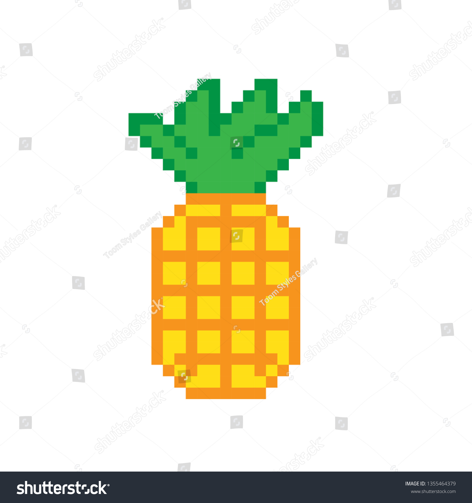 pixel art pineapple on white background stock vector royalty free 1355464379 https www shutterstock com image vector pixel art pineapple on white background 1355464379