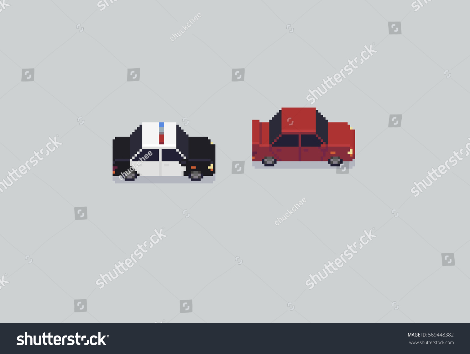 Pixel Art Police Car Chasing Red เวกเตอร์สต็อก ปลอดค่าลิขสิทธิ์ 569448382 Shutterstock 3125