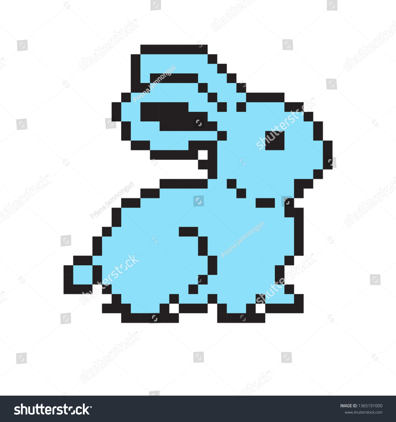 Pixel Art Rabbit Stock Vector (Royalty Free) 1365191000 | Shutterstock