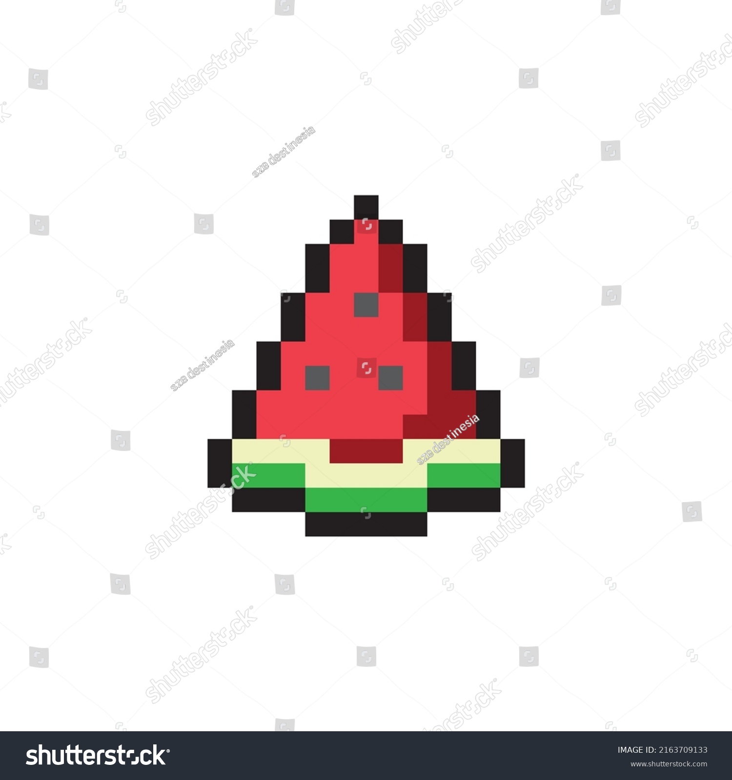 Pixel Art Red Watermelon Isolated On Stock Vector (Royalty Free ...