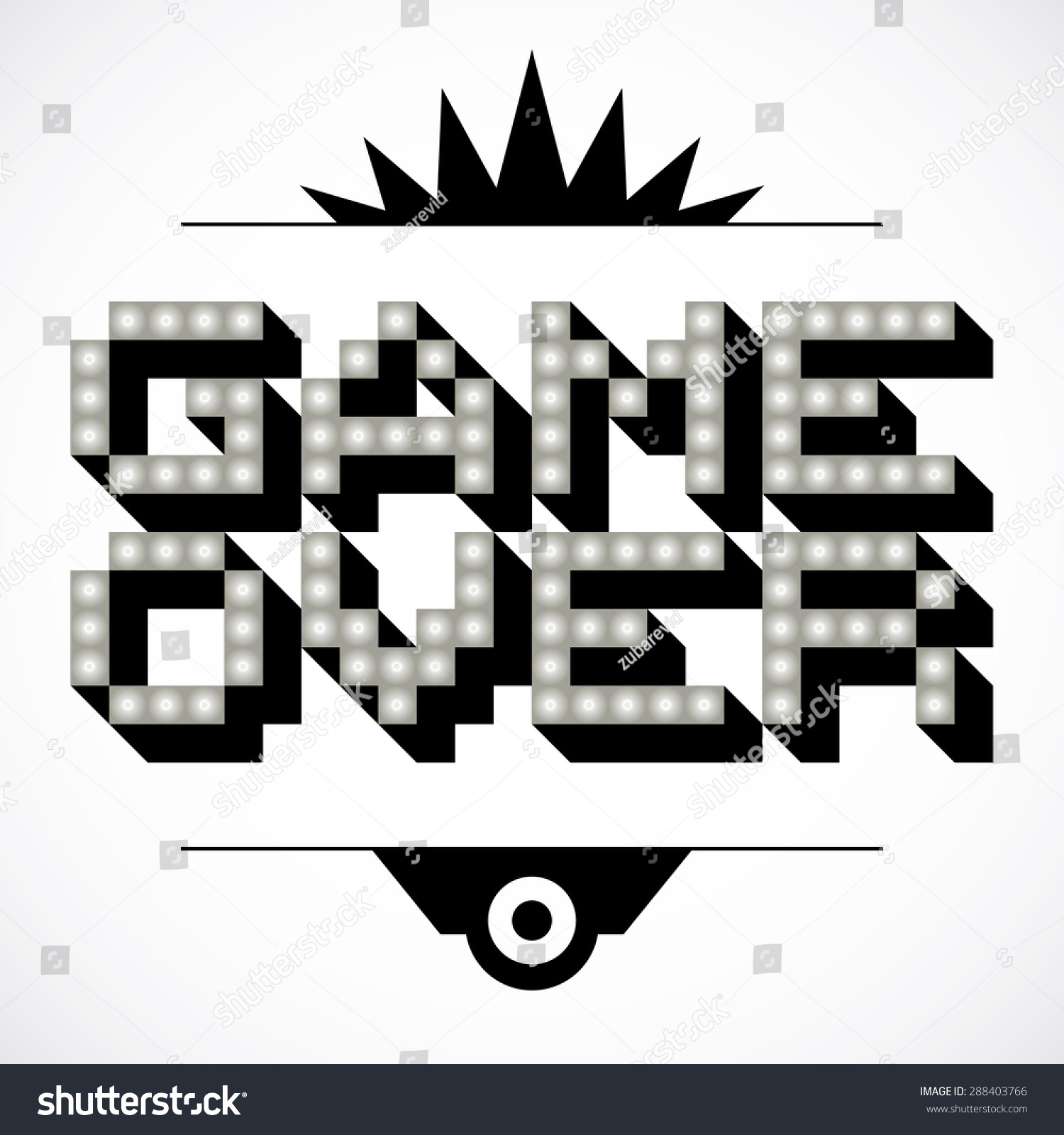 Pixelart Retro Game Over Message: vector de stock (libre de regalías ...