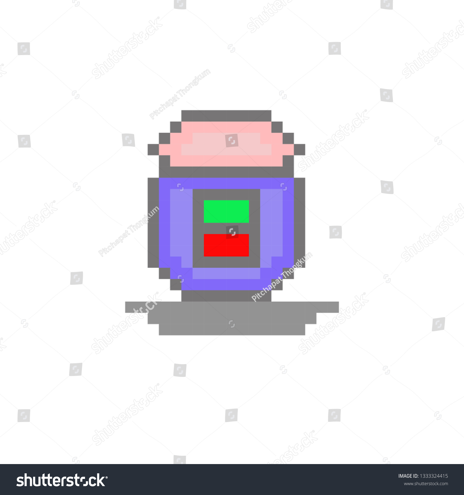 Pixel Art Rice Cooker Stock Vector (royalty Free) 1333324415 